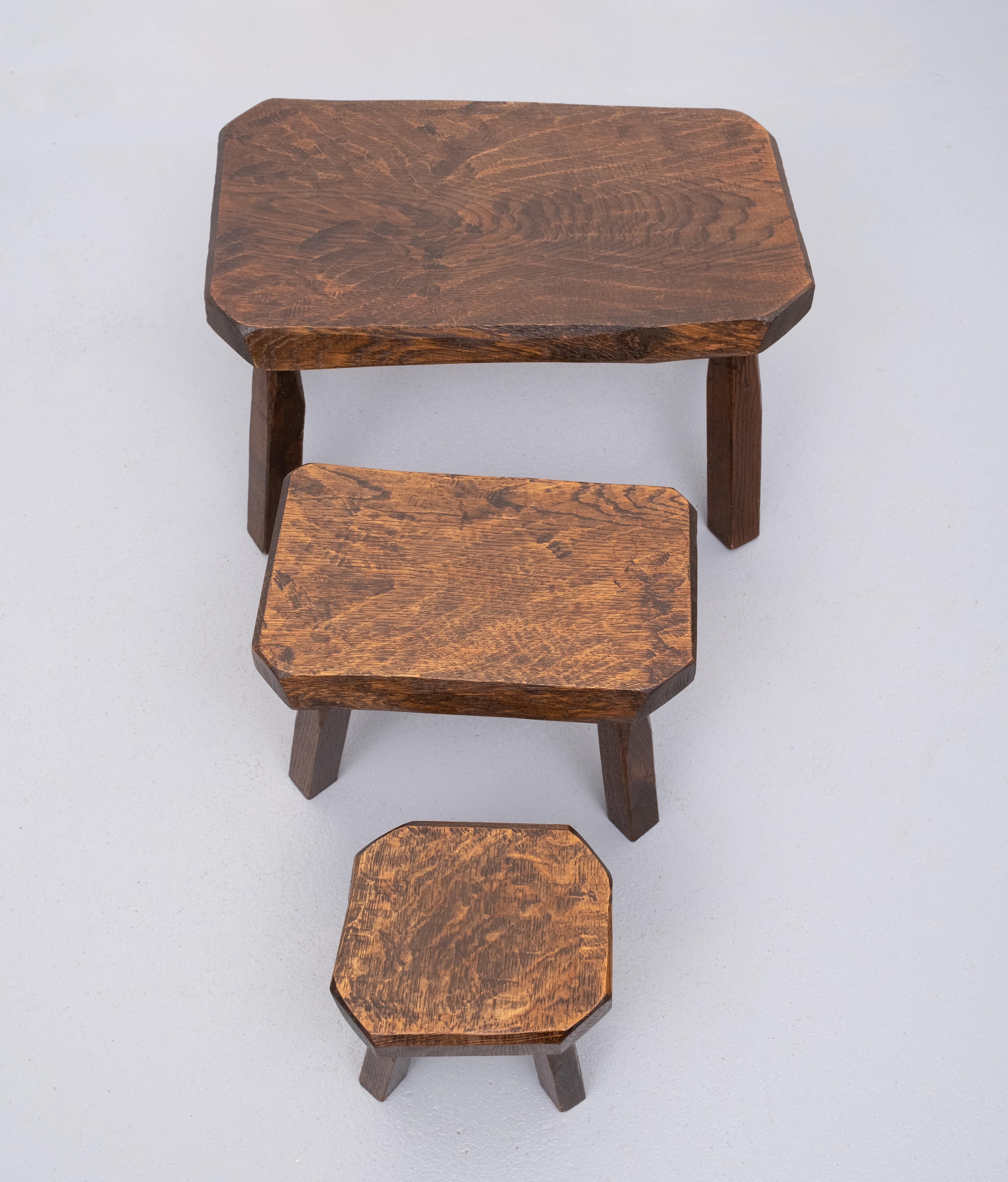 Mid-20th Century Brutalist Nesting Tables Holland 1960s