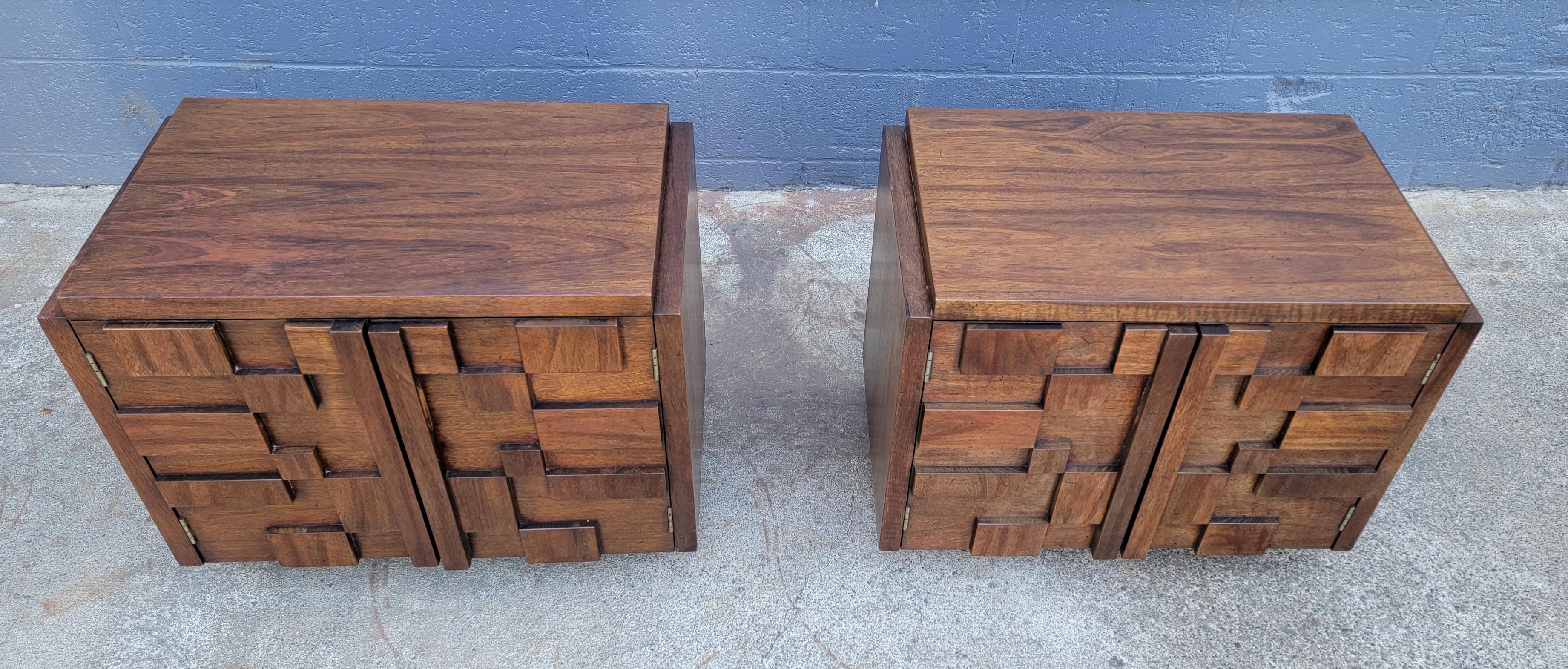 Brutalist Nightstands by Lane Furniture 