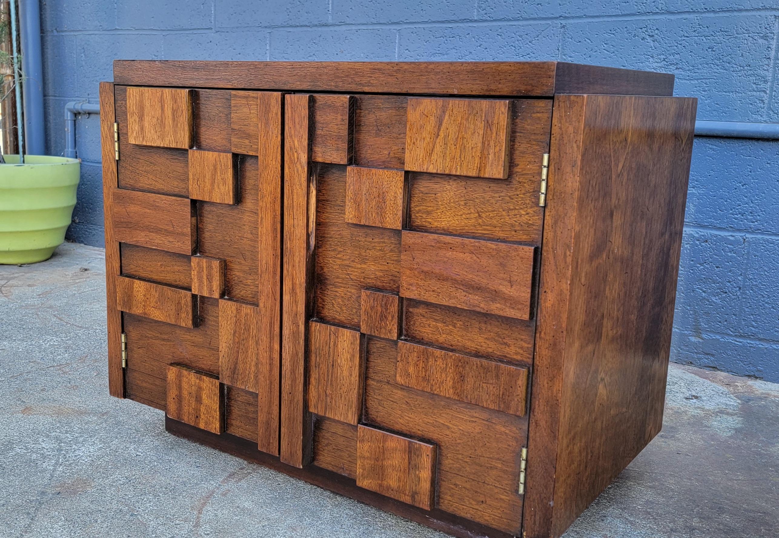 Wood Brutalist Nightstands by Lane Furniture 