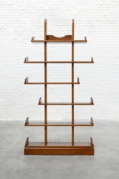 Brutalist Oak Asymmetrical Shelving Unit or Bookcase, The Netherlands, 1970s