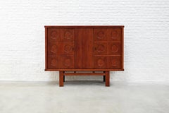 Brutalist Oak Bar Cabinet, Belgium, 1970s