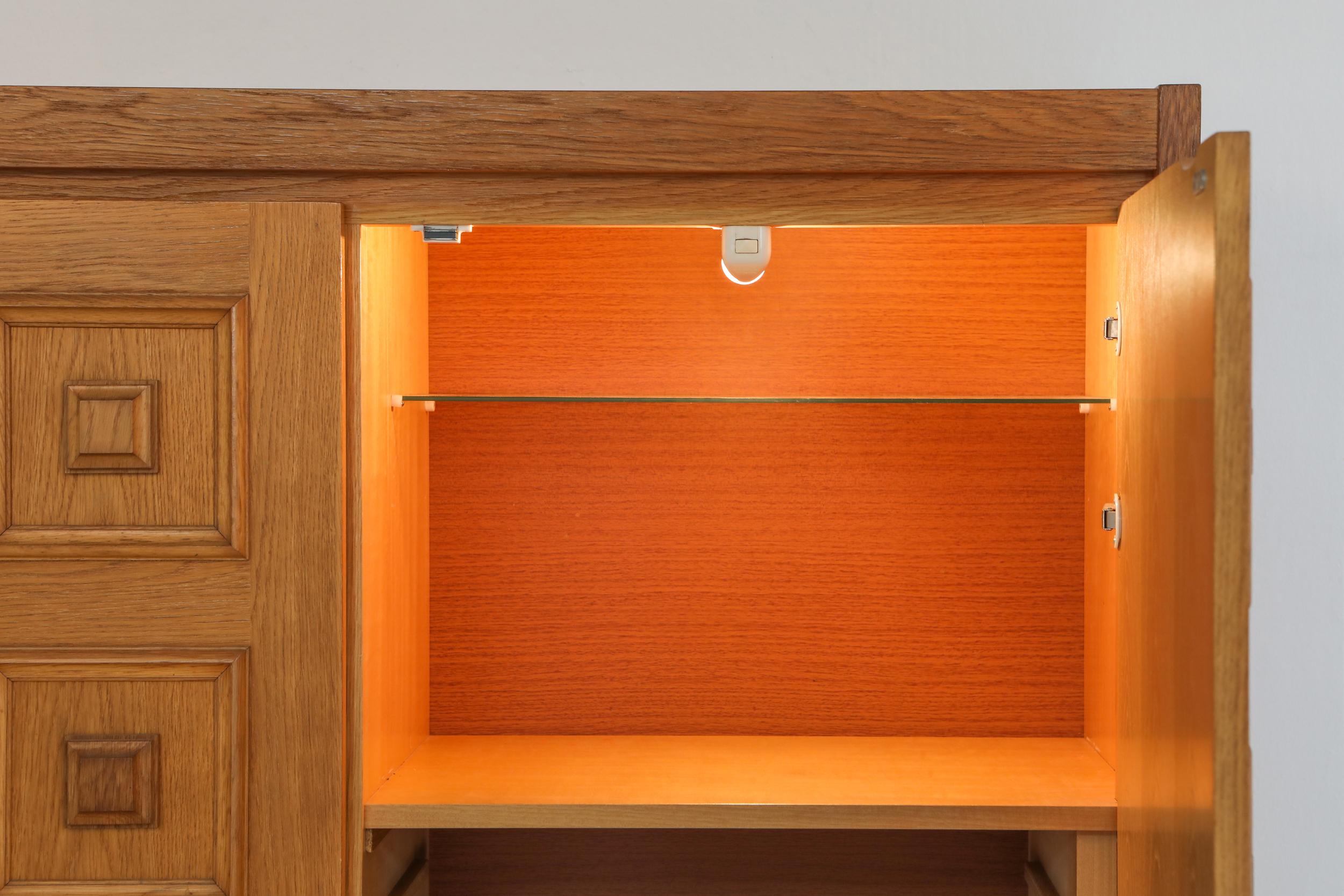 Brutalist Oak Bar Cabinet by De Coene 4