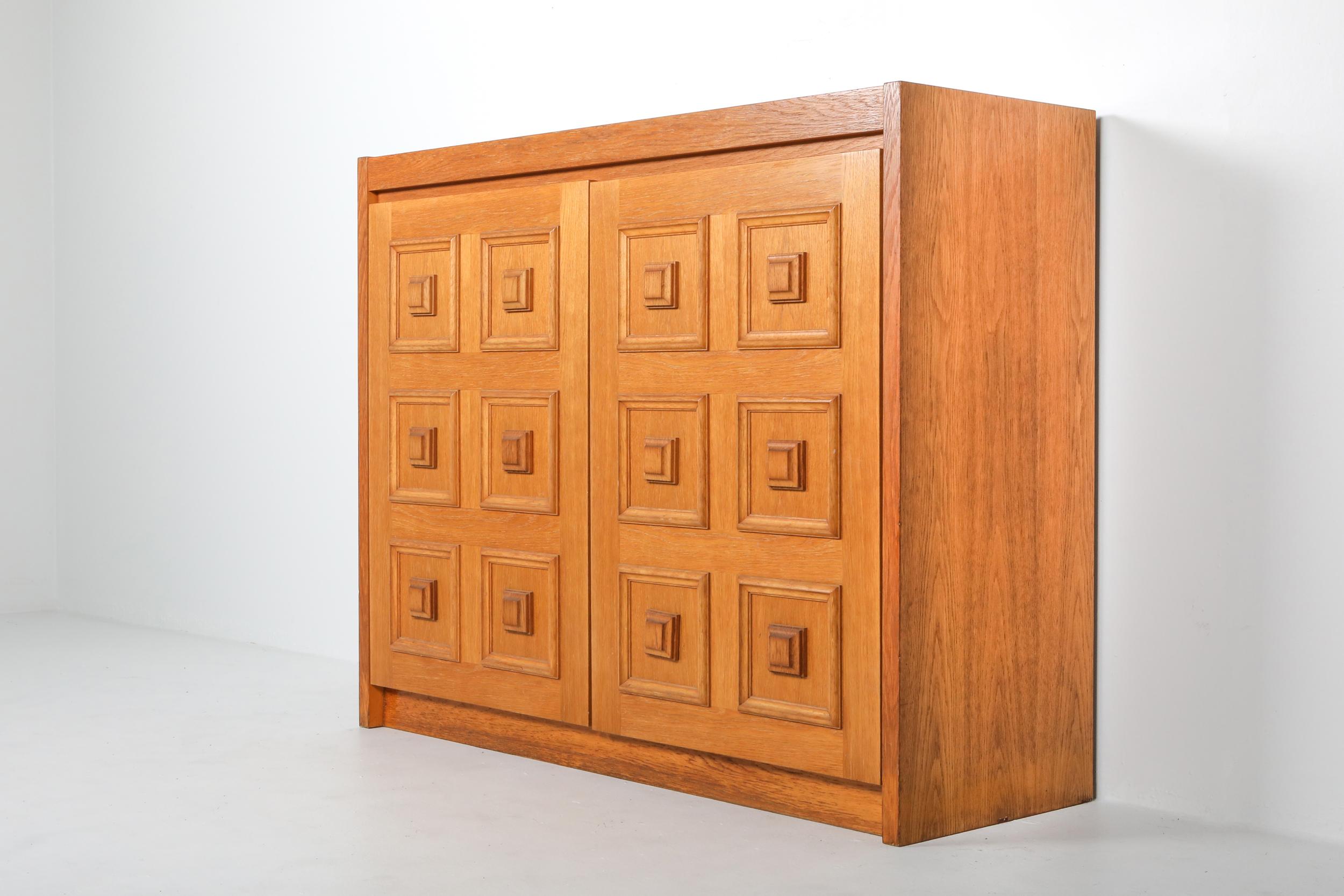 Brutalist Oak Bar Cabinet by De Coene 1