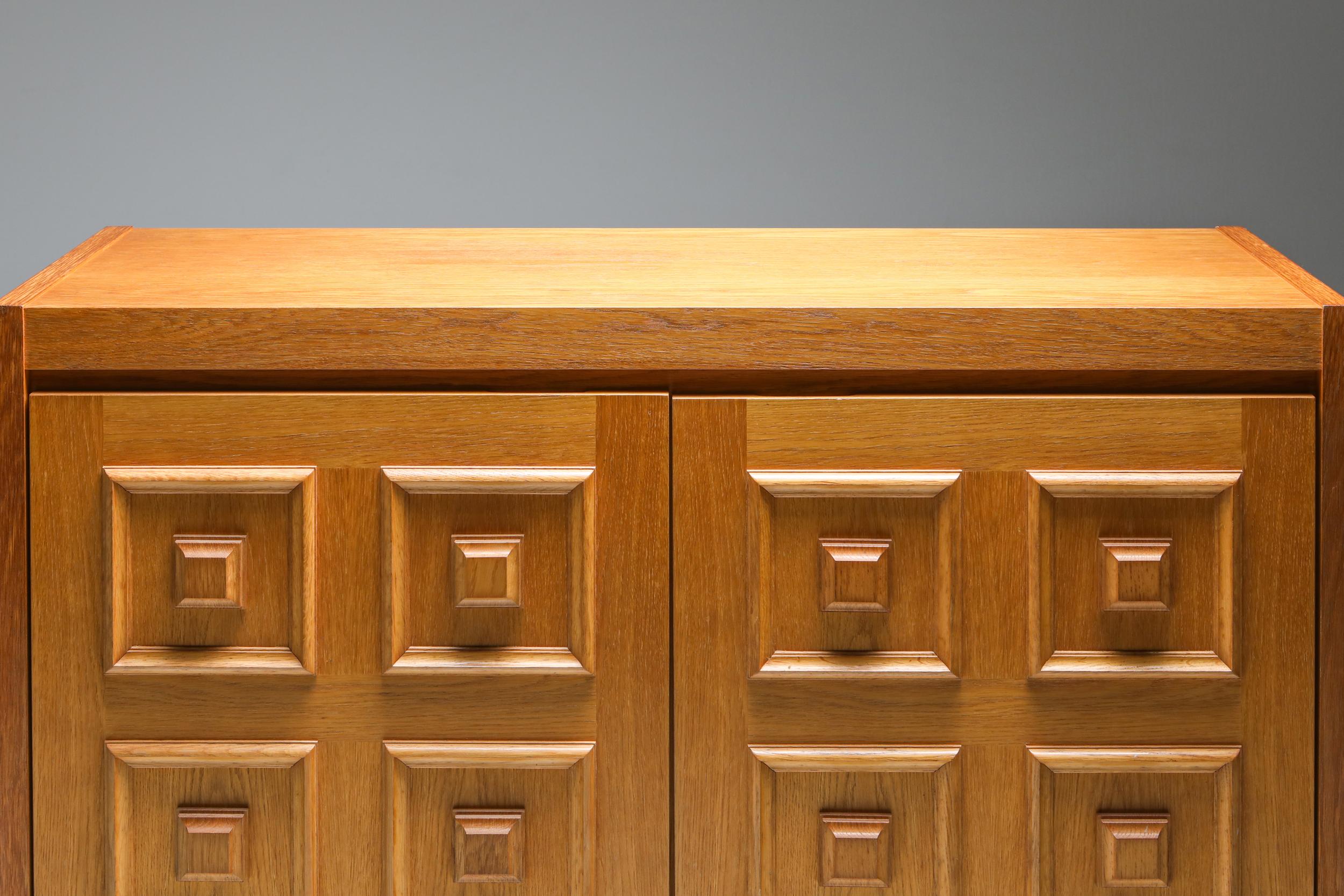 Brutalist Oak Bar Cabinet by De Coene 2