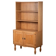 Brutalist Oak Bookcase Attributed to Henning Kjærnulf, Denmark, 1960s