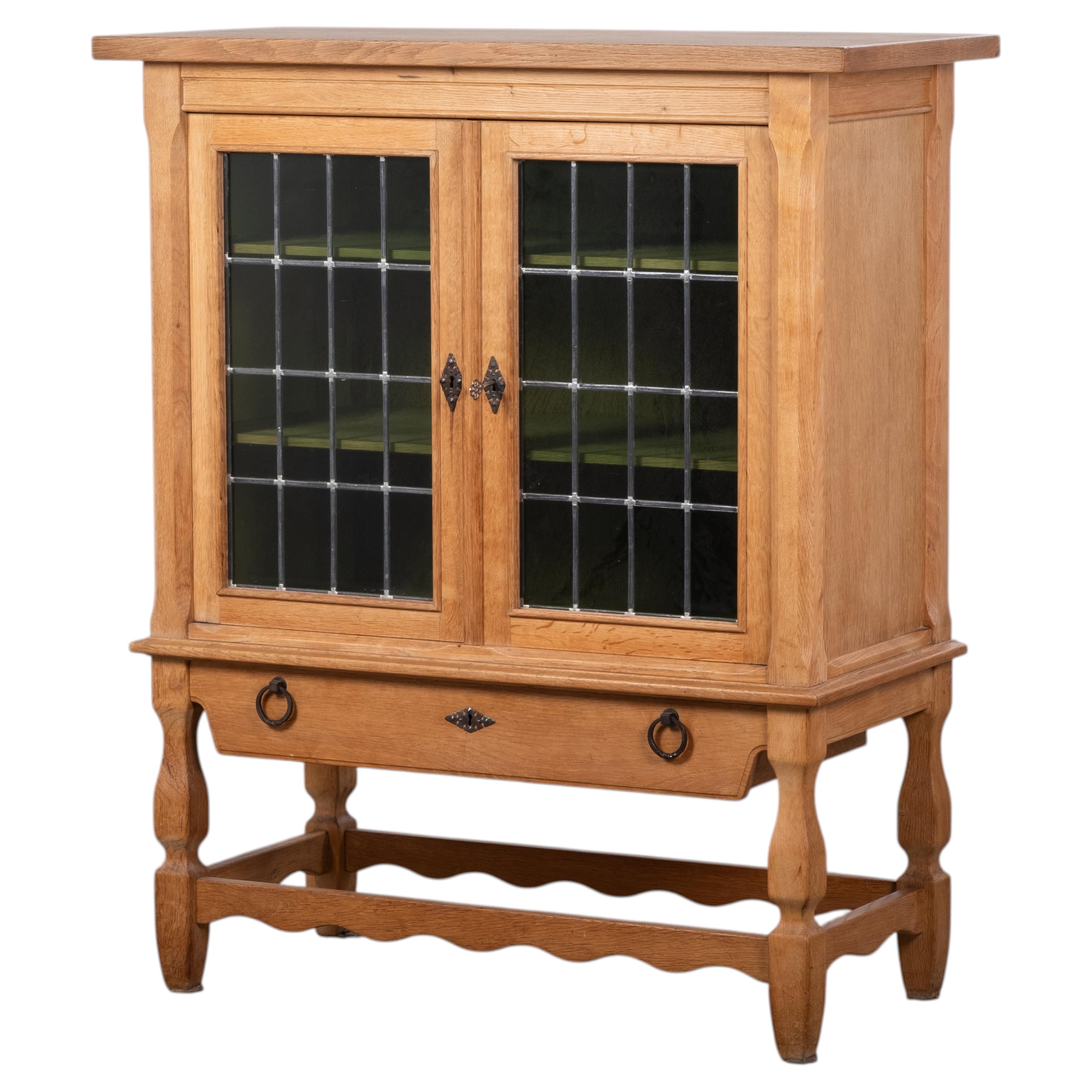 Brutalist Oak Cabinet Attributed to Henning Kjærnulf, Denmark, 1960s