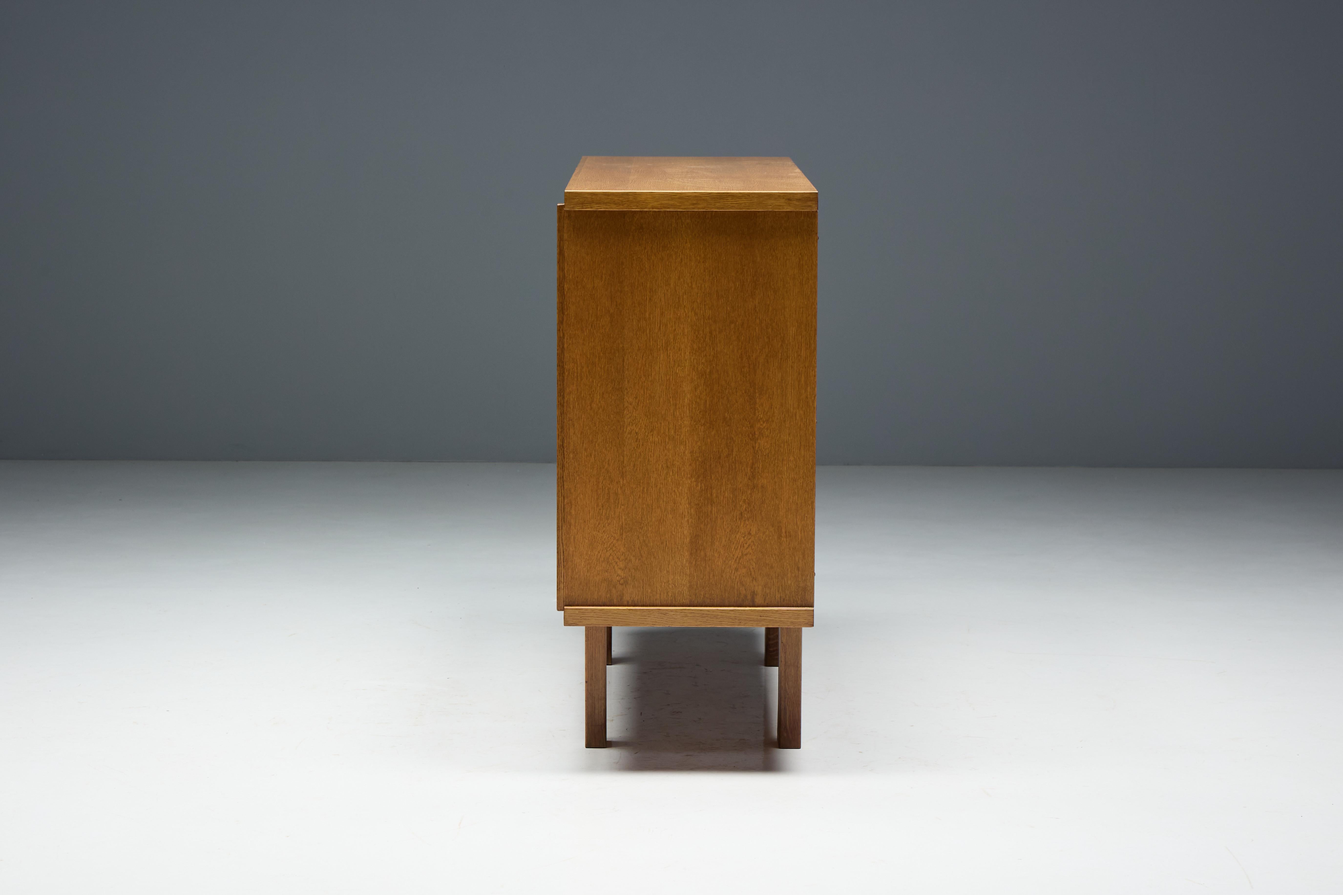 Brutalist Oak Cabinet, Belgium, 1960s For Sale 10