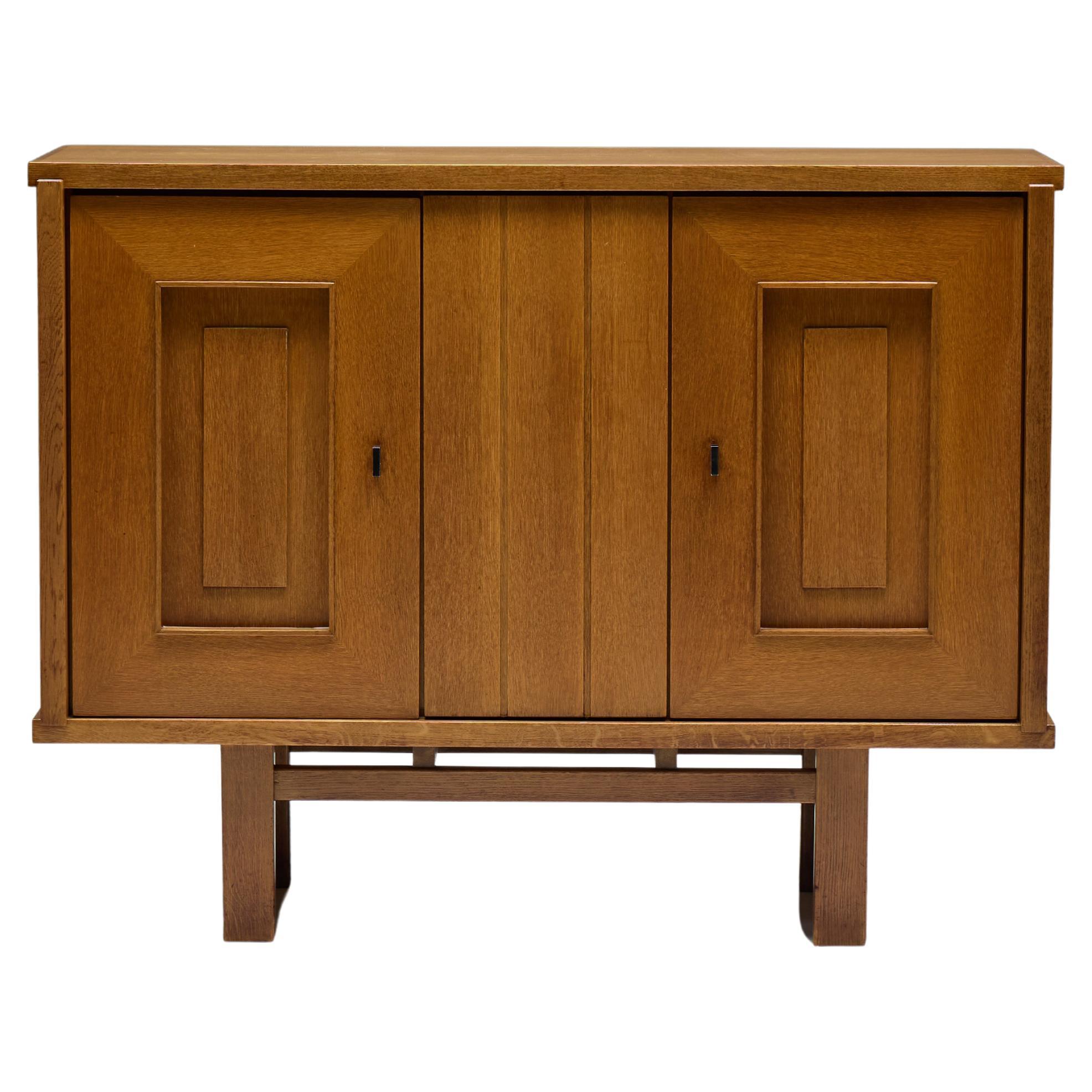 Brutalist Oak Cabinet, Belgium, 1960s