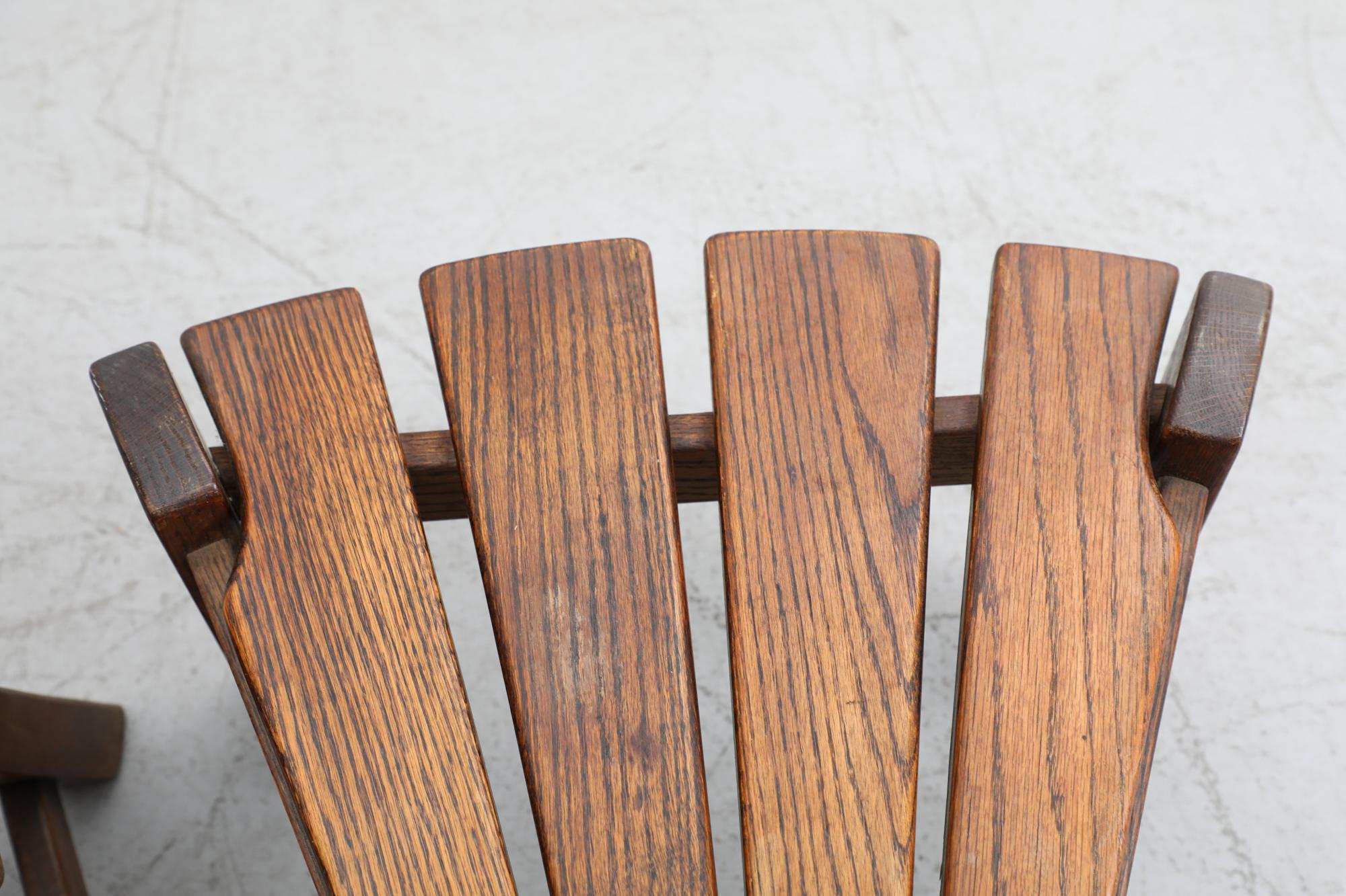 Brutalist Oak Chair and Table Sets by AWA Almelo 5