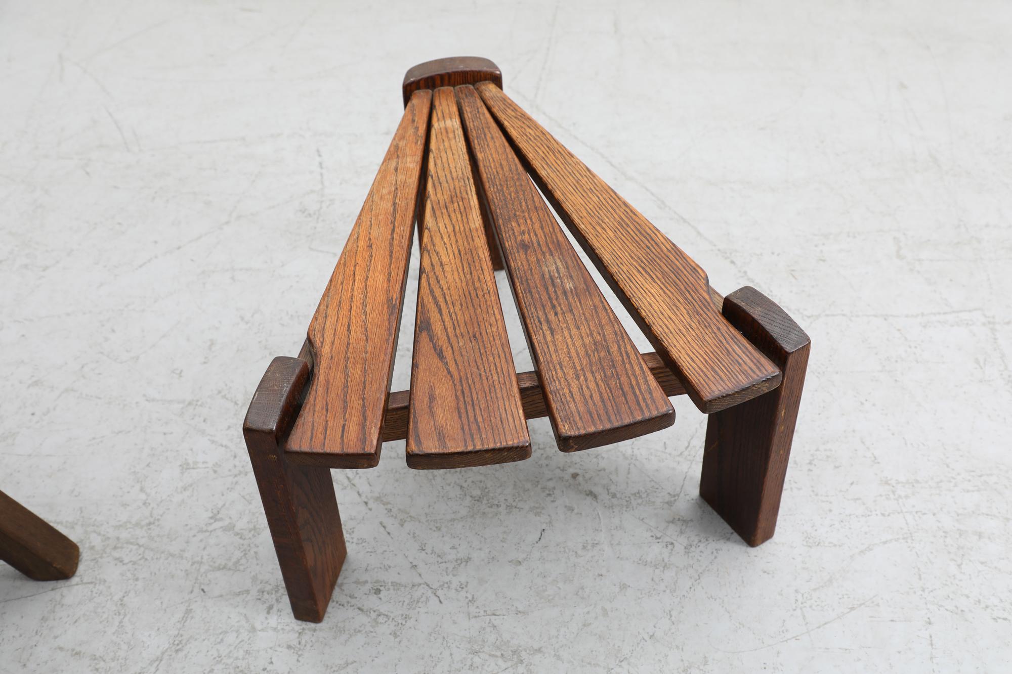 Brutalist Oak Chair and Table Sets by AWA Almelo 10