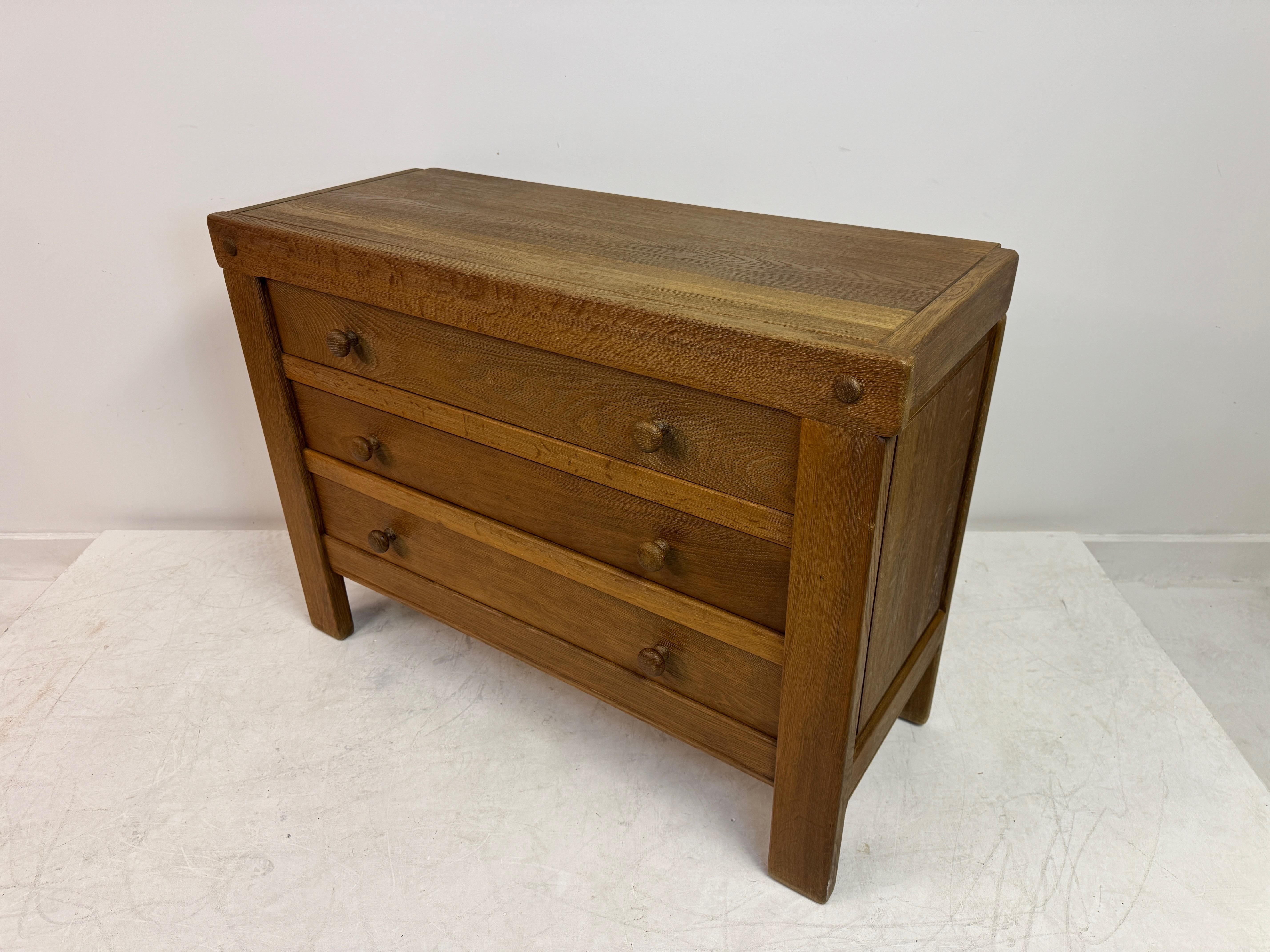 Brutalist Oak Chest of Drawers, 1970s in vendita 3
