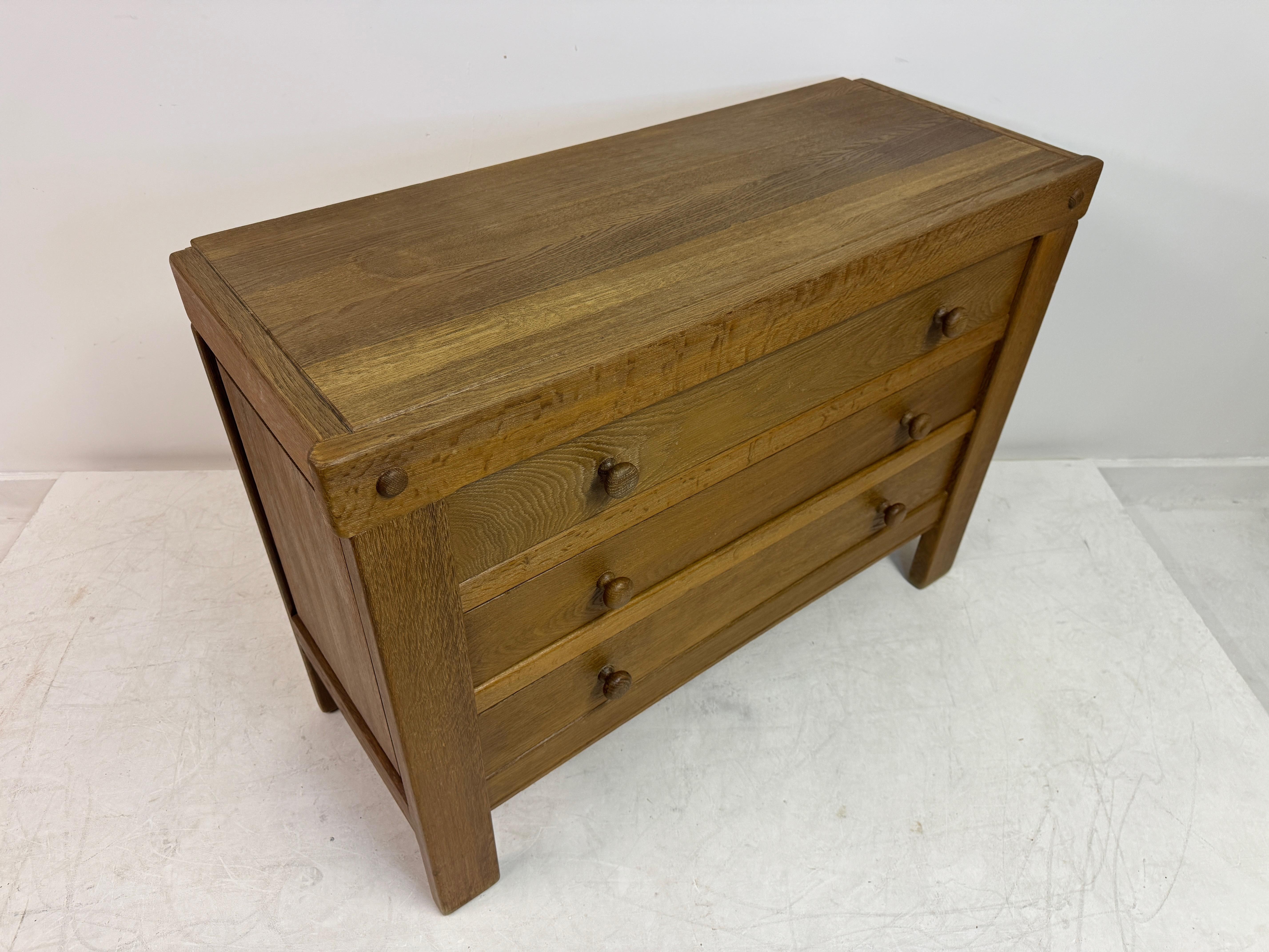 Brutalist Oak Chest of Drawers, 1970s in vendita 6