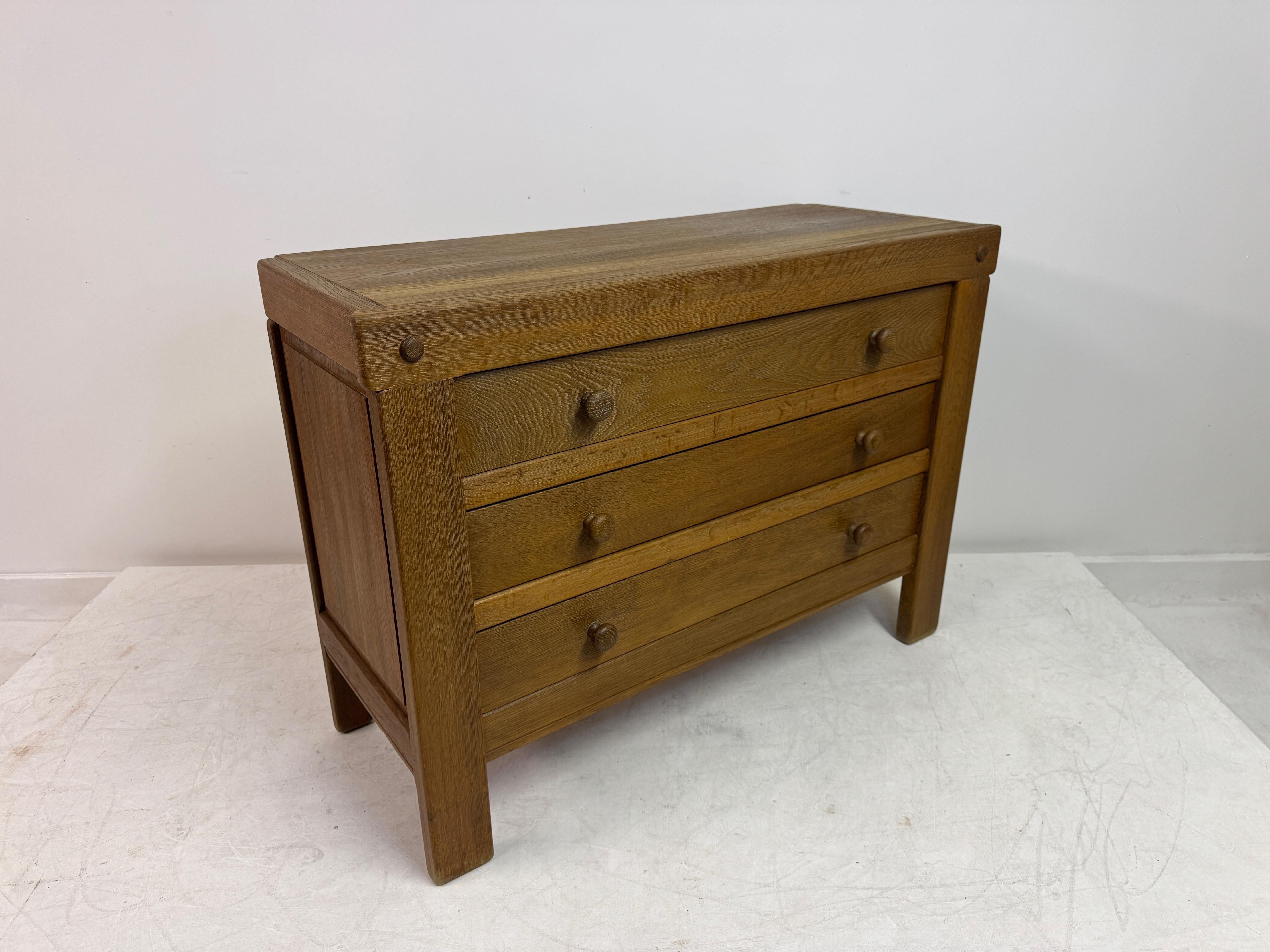 Brutalist Oak Chest of Drawers, 1970s in vendita 7