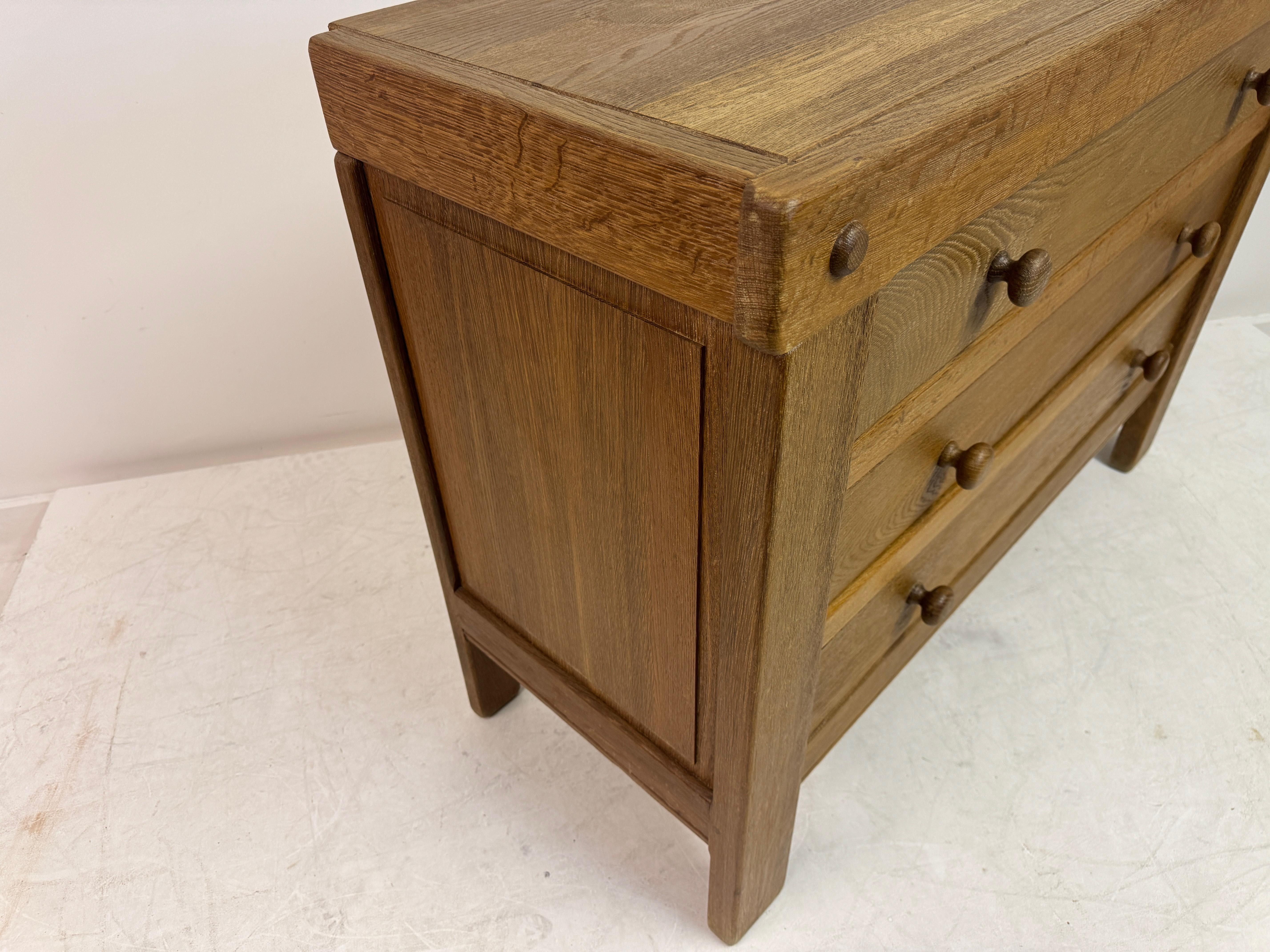 Brutalist Oak Chest of Drawers, 1970s in vendita 9