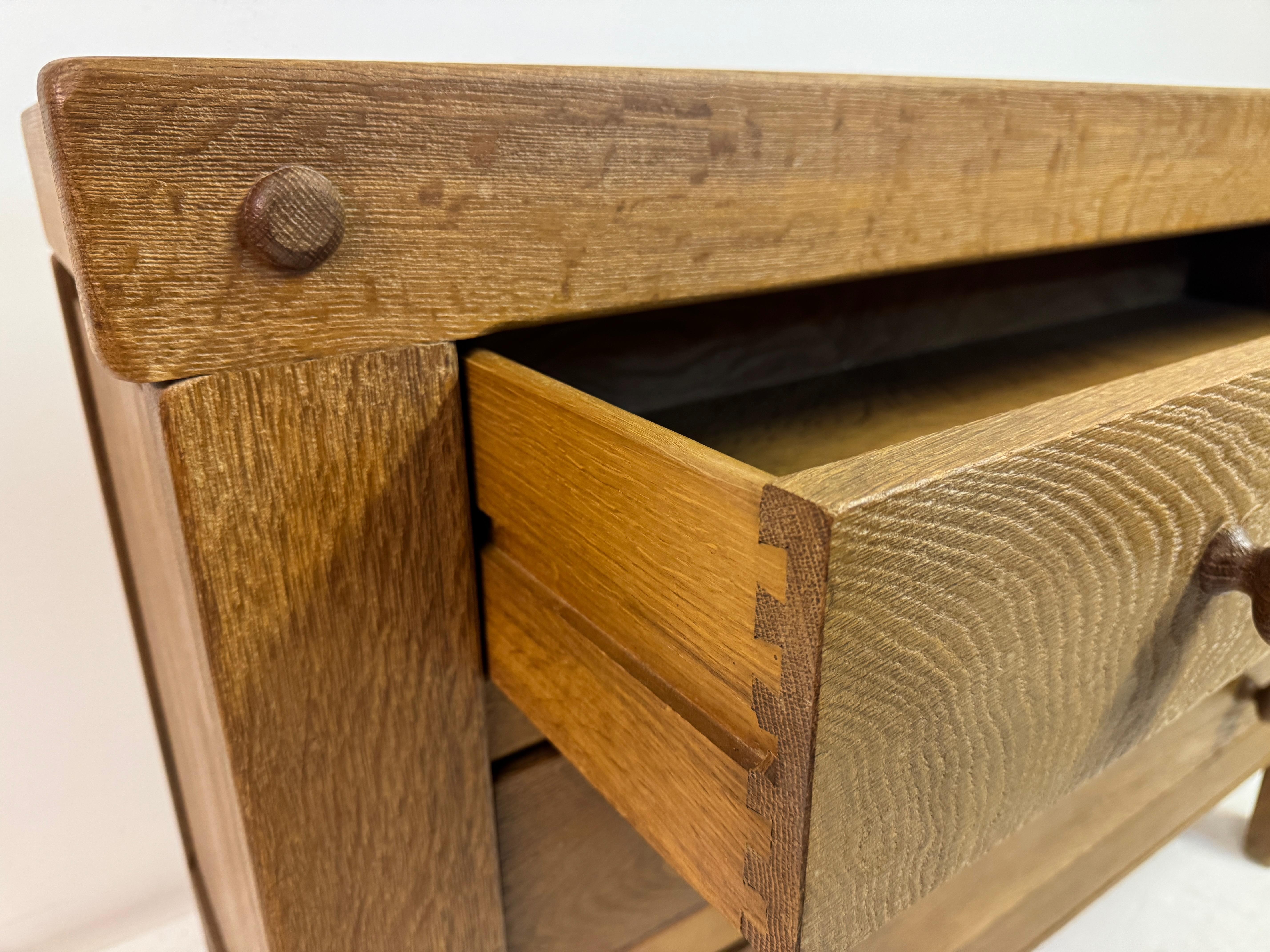 Brutalist Oak Chest of Drawers, 1970s in vendita 1