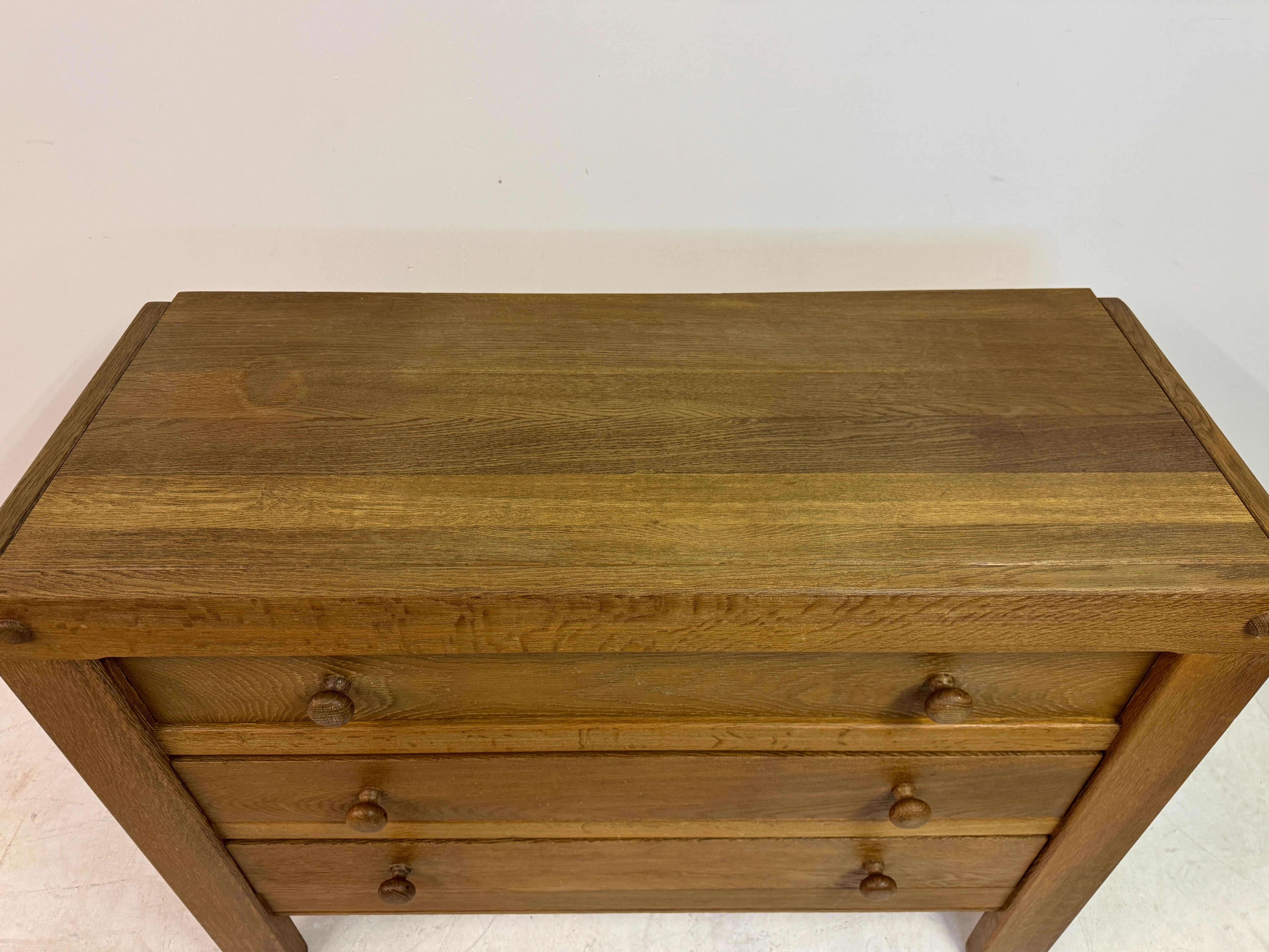 Brutalist Oak Chest of Drawers, 1970s in vendita 2