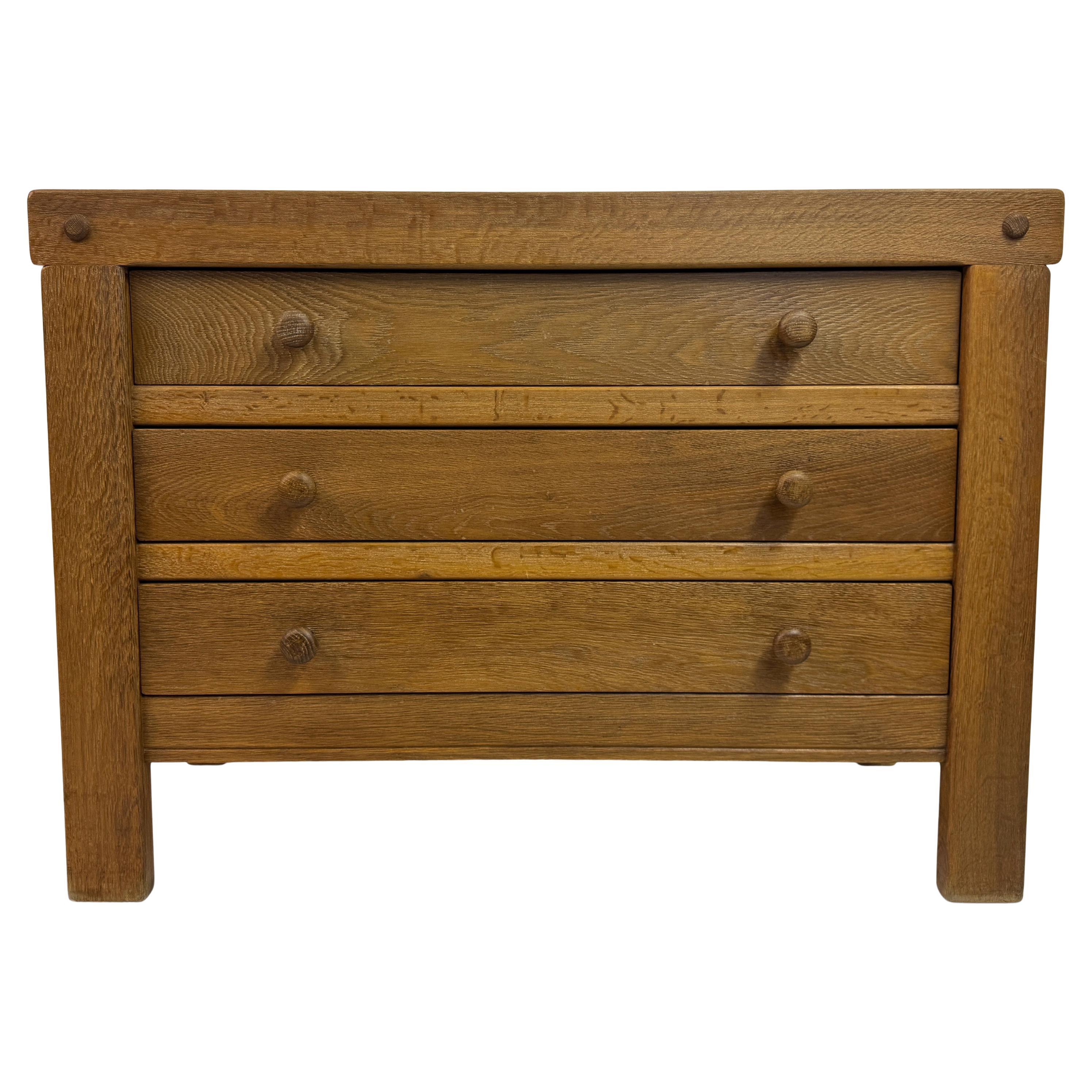 Brutalist Oak Chest of Drawers, 1970s in vendita