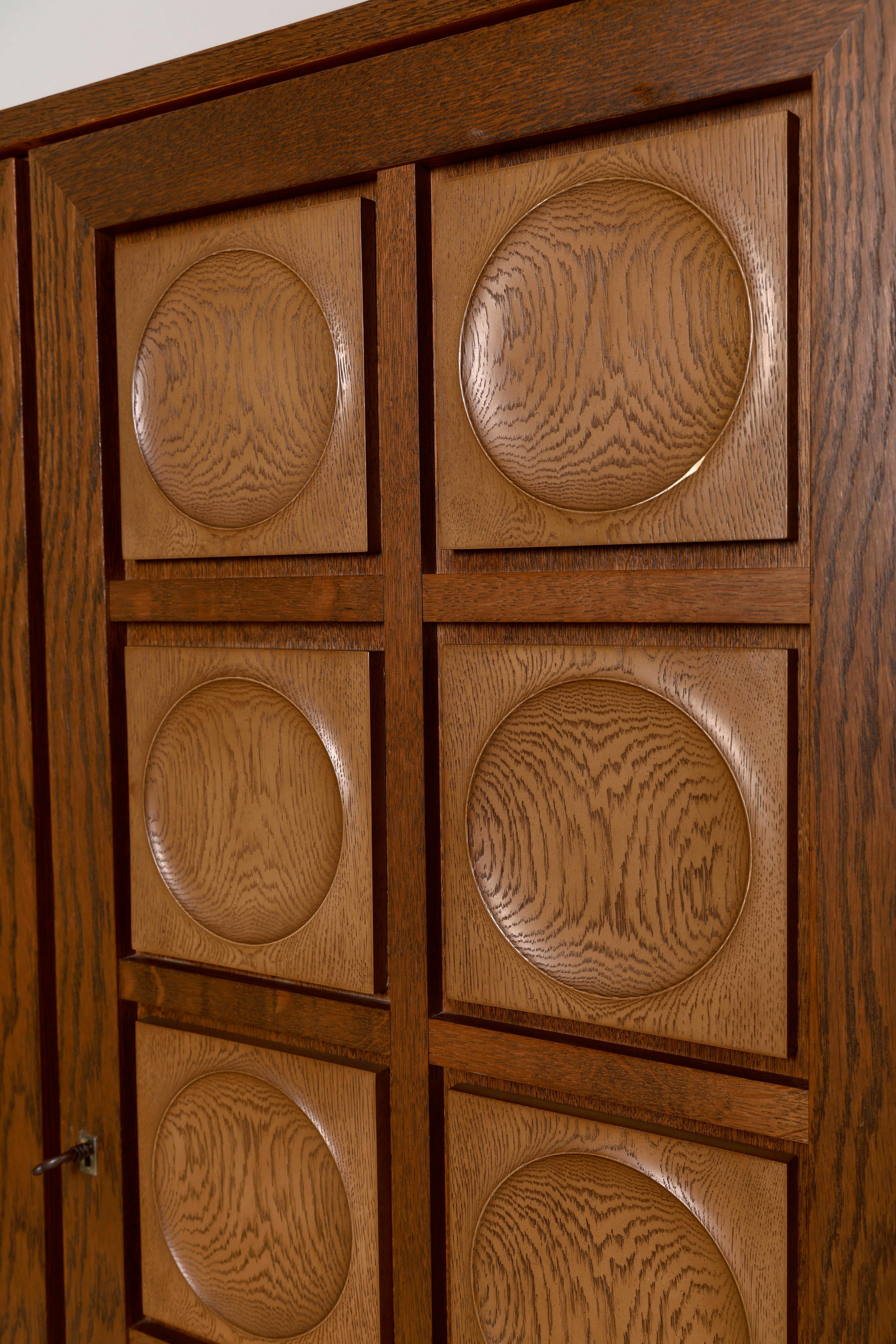 Brutalist oak chest of drawers by Gerhard Bartels 9