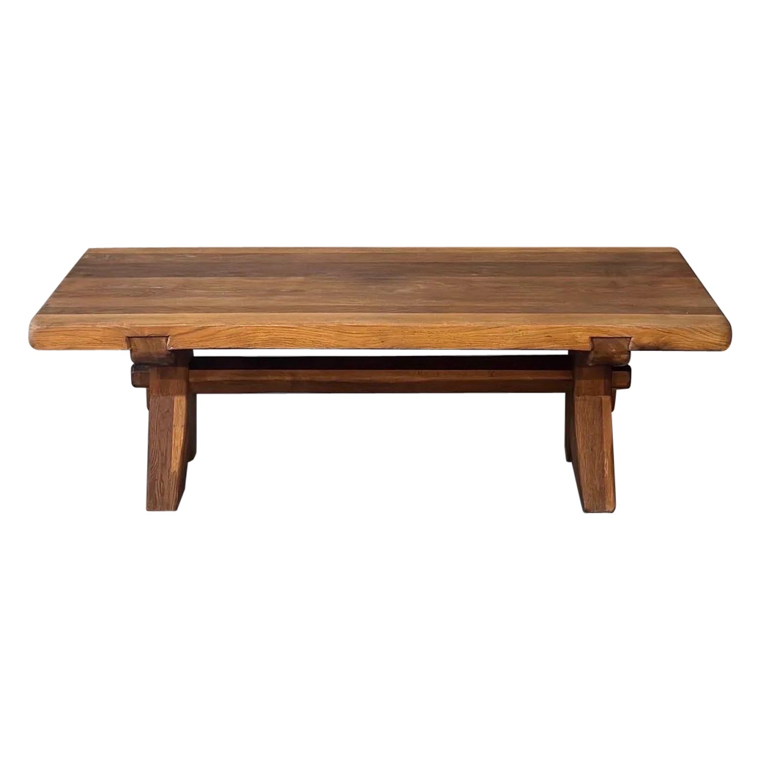 Brutalist Oak Coffee Table by De Puydt