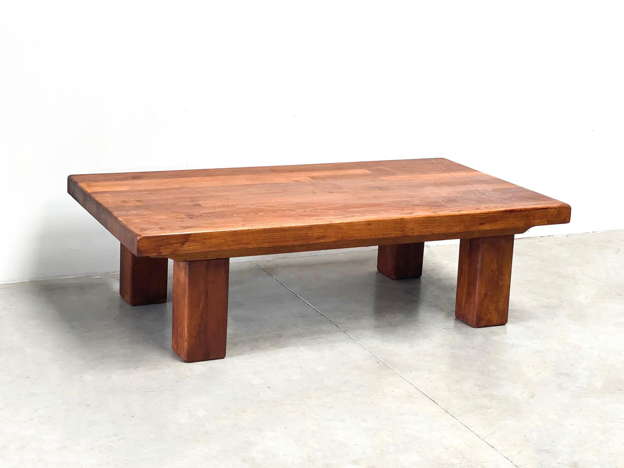 Design in its purest form. A very heavy oak coffee table made in the 80s. The wood has acquired a very nice patina over the years. The table is a very large and heavy piece. This was probably made in Germany. 

 

 

Measurements: 

150cm