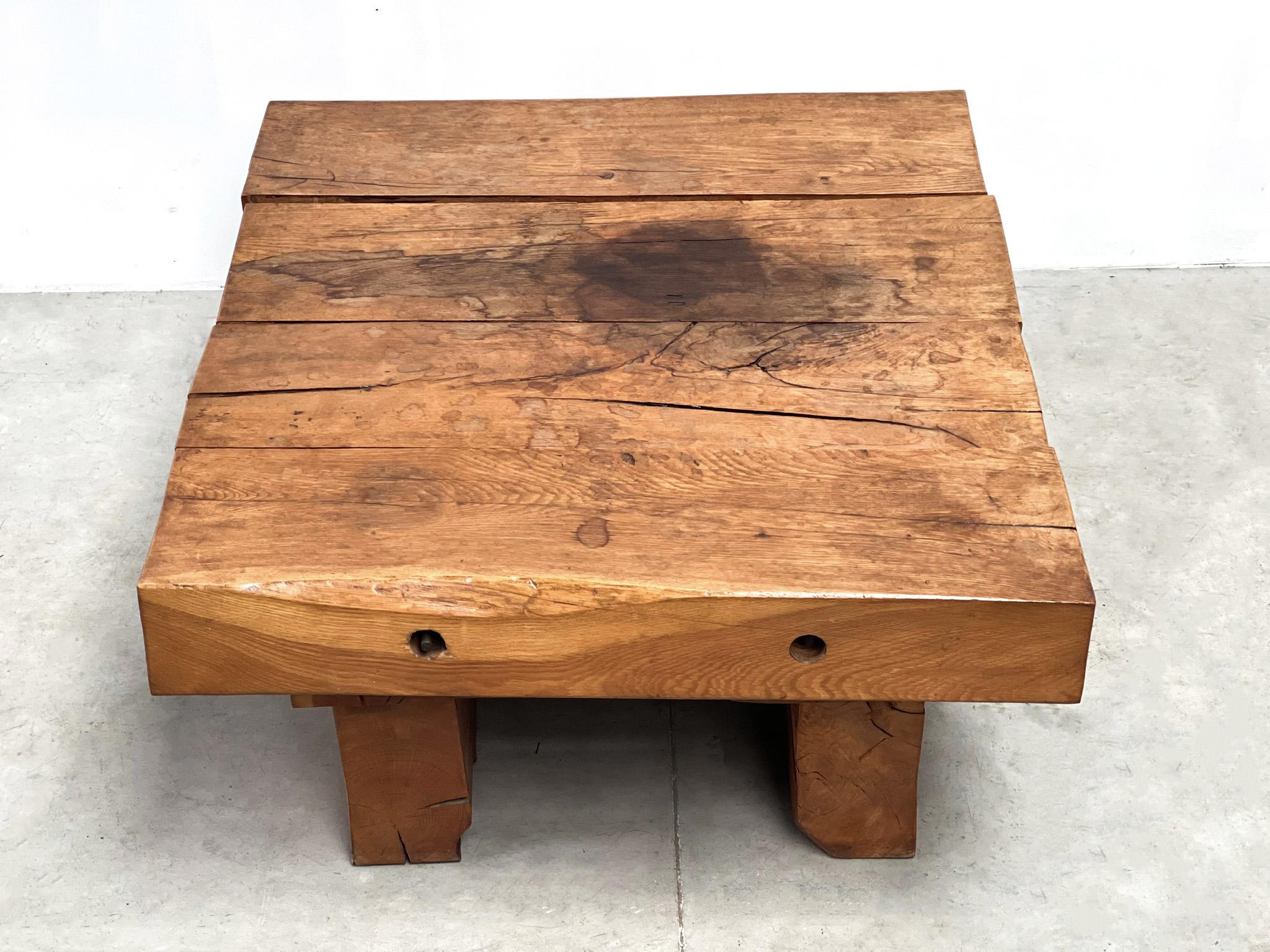 Brutalist Oak Coffee Table 1