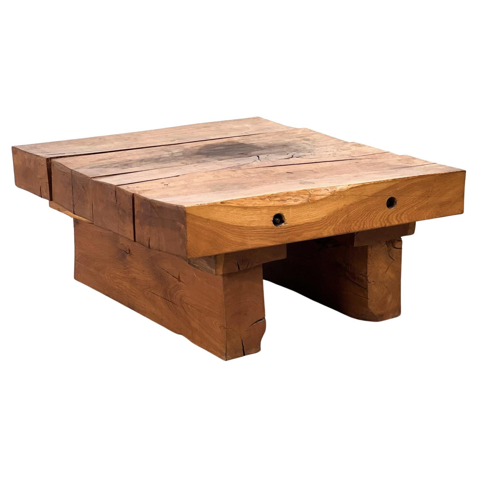 Brutalist Oak Coffee Table