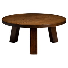 Brutalistischer Couchtisch aus Eiche, Niederlande um 1970
