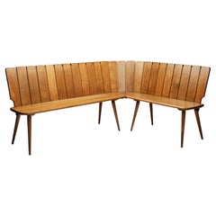 Brutalist Oak Corner Bench, Europe Second half of the 20th Century