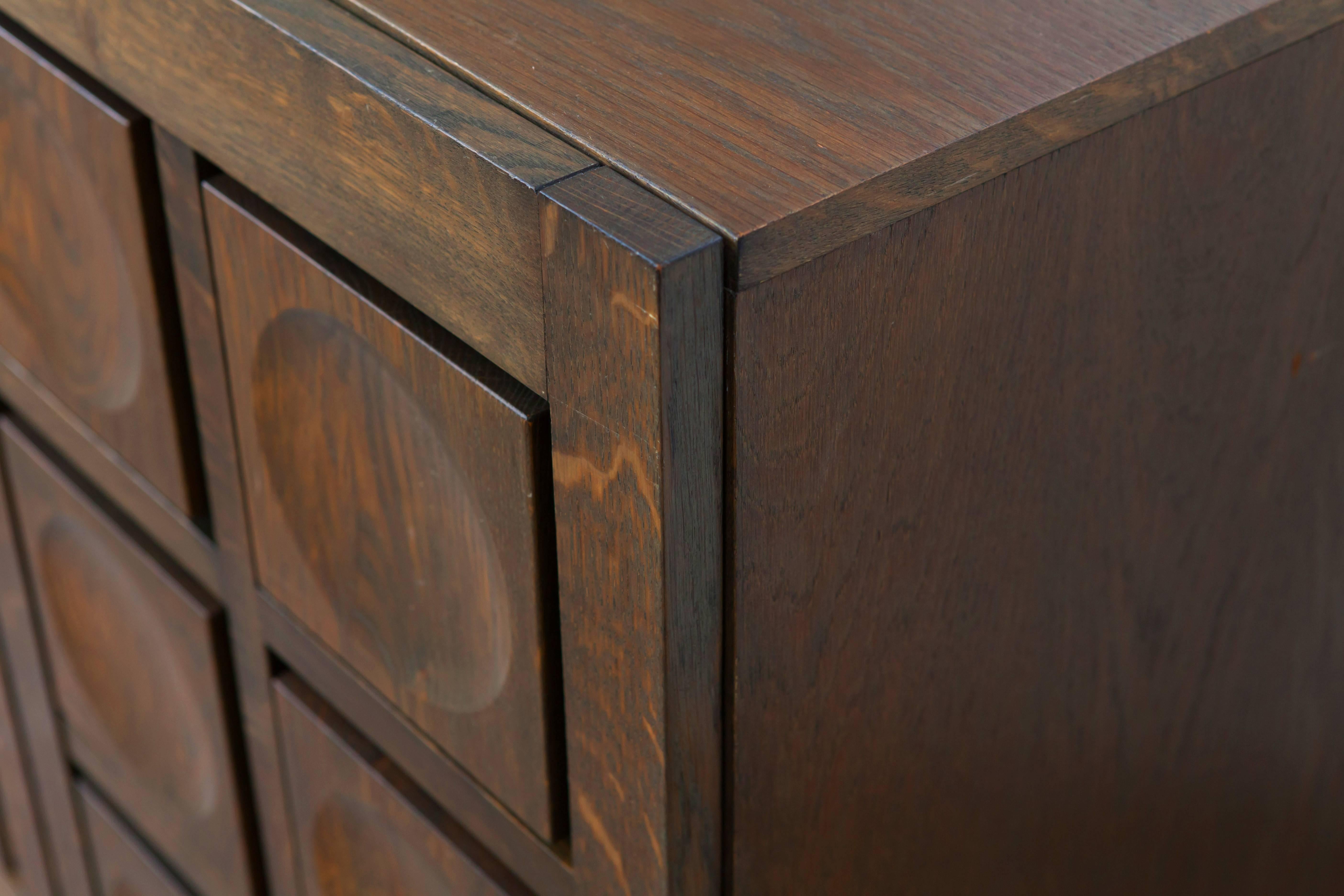 Brutalist Oak Credenza, Belgium, 1970s 5