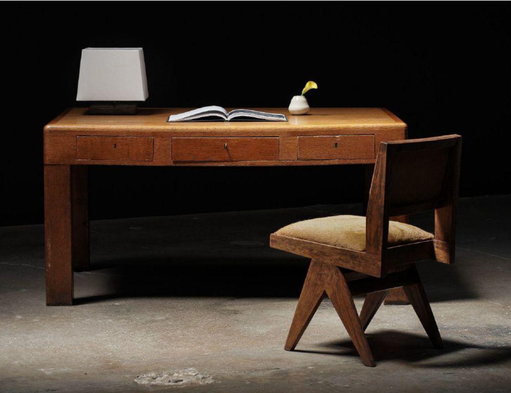 Danish Brutalist Oak Desk, Denmark For Sale