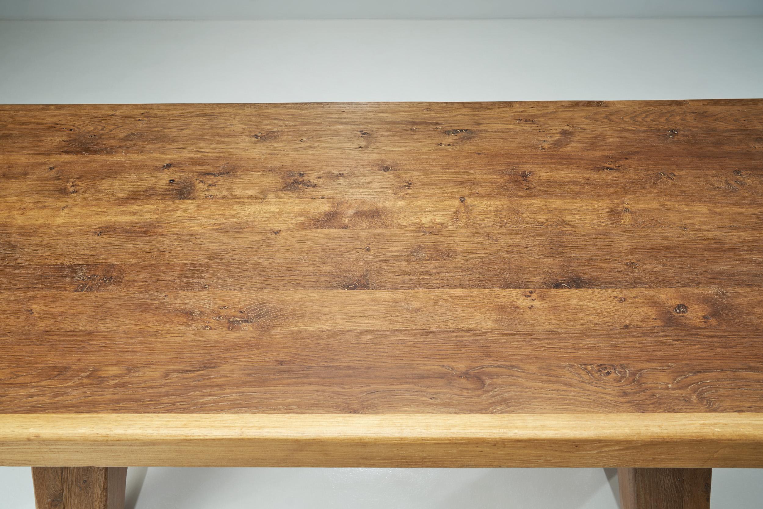 Brutalist Oak Dining Table by the Puydt, Belgium, 1970s 1