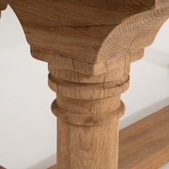 Brutalist Oak Dining Table, France, Circa 1970