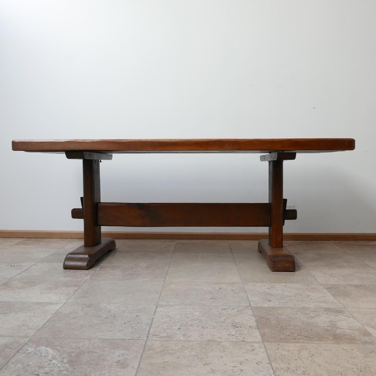 Brutalist Oak French Dining Table 5