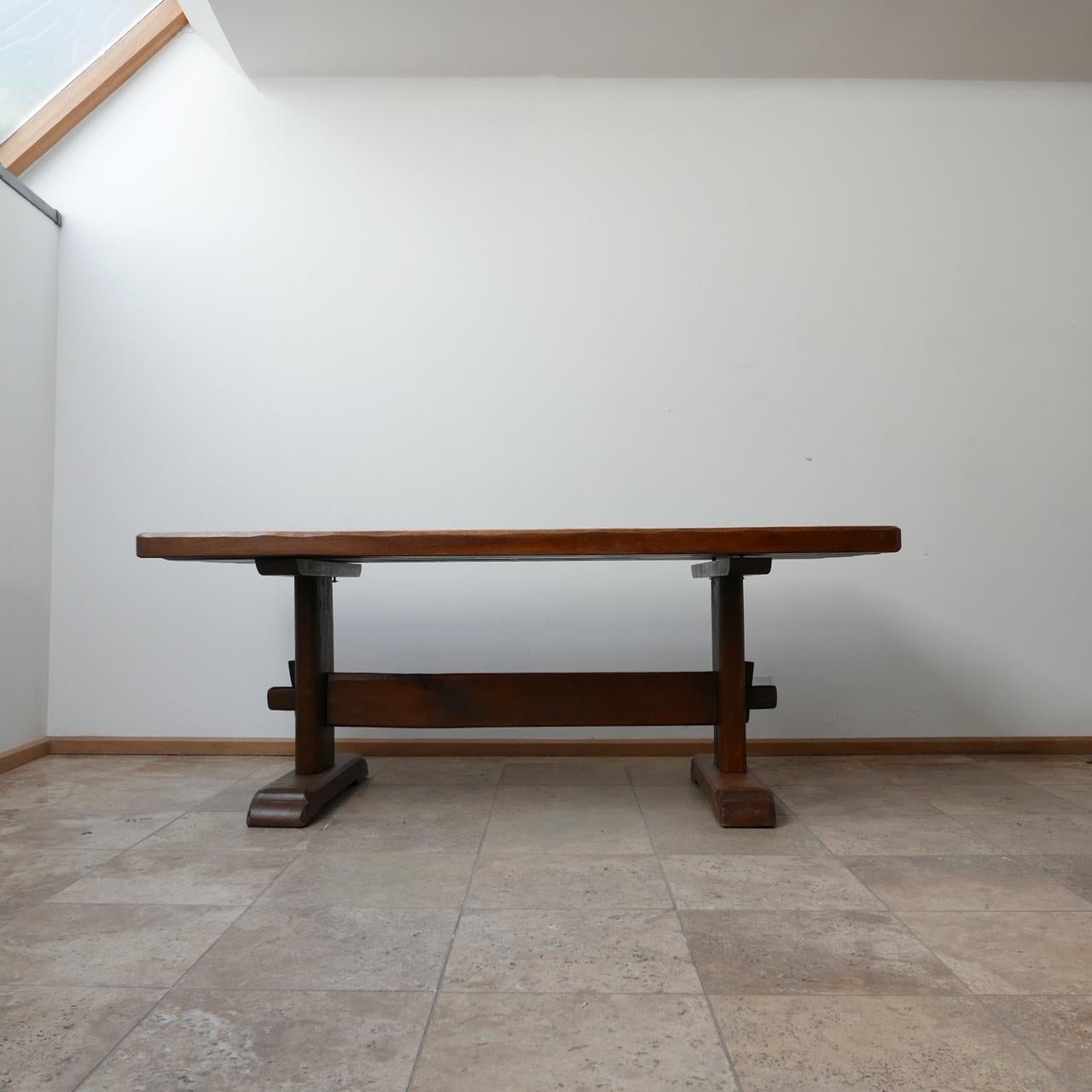 Brutalist Oak French Dining Table 6