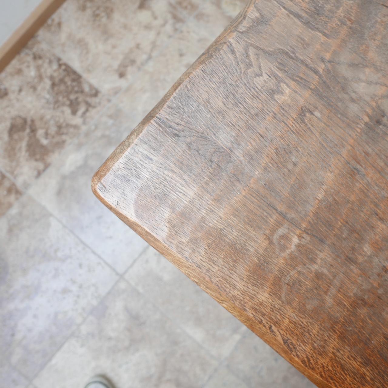 Late 20th Century Brutalist Oak French Dining Table