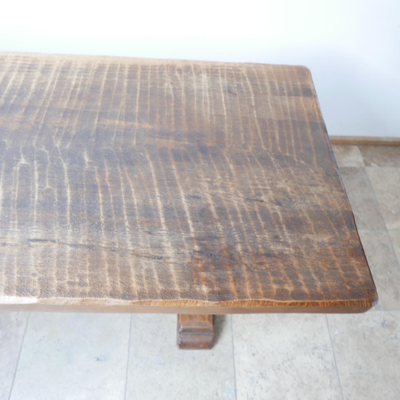Brutalist Oak French Dining Table 2