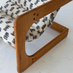 Silla de salón Brutalista de Roble de Lou Hodges