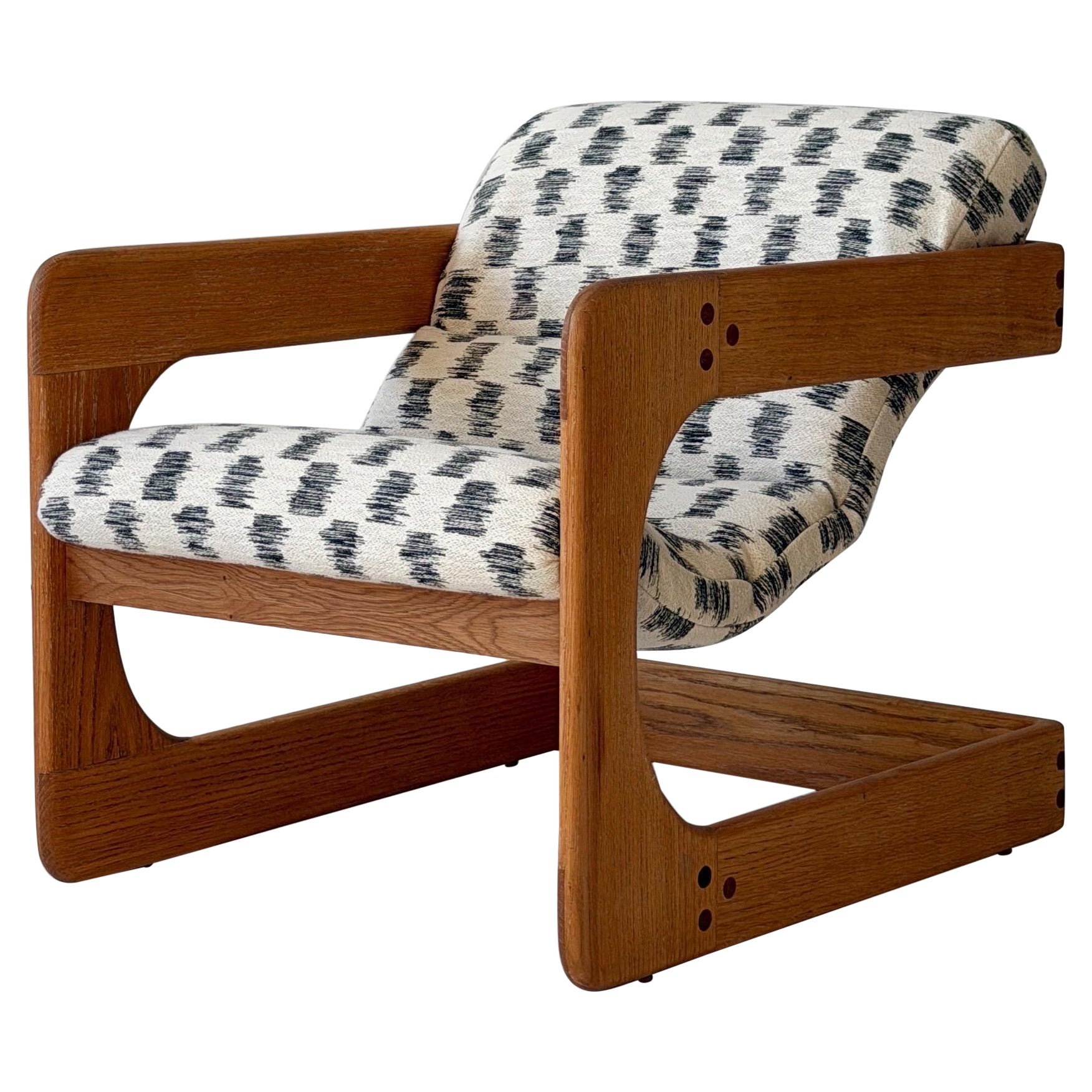 Chaise longue brutaliste en Oak par Lou Hodges