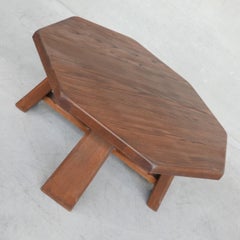 Brutalist Oak Mid-Century Dutch Coffee Table