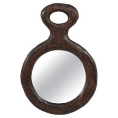Brutalist Oak Mirror, France 1950's
