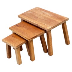 Brutalist oak nesting tables