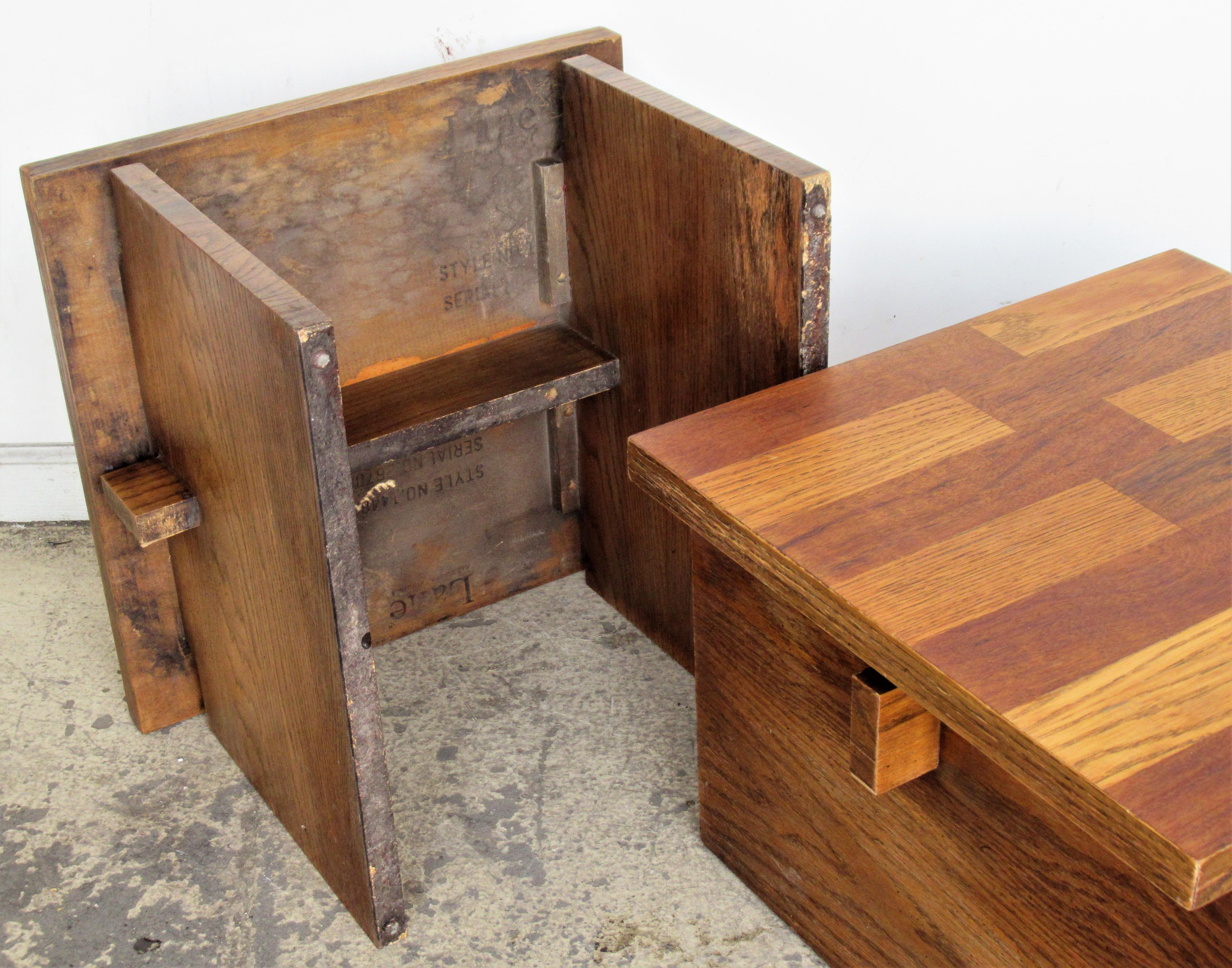  Oak Parquet Design End Tables by Lane Furniture 5