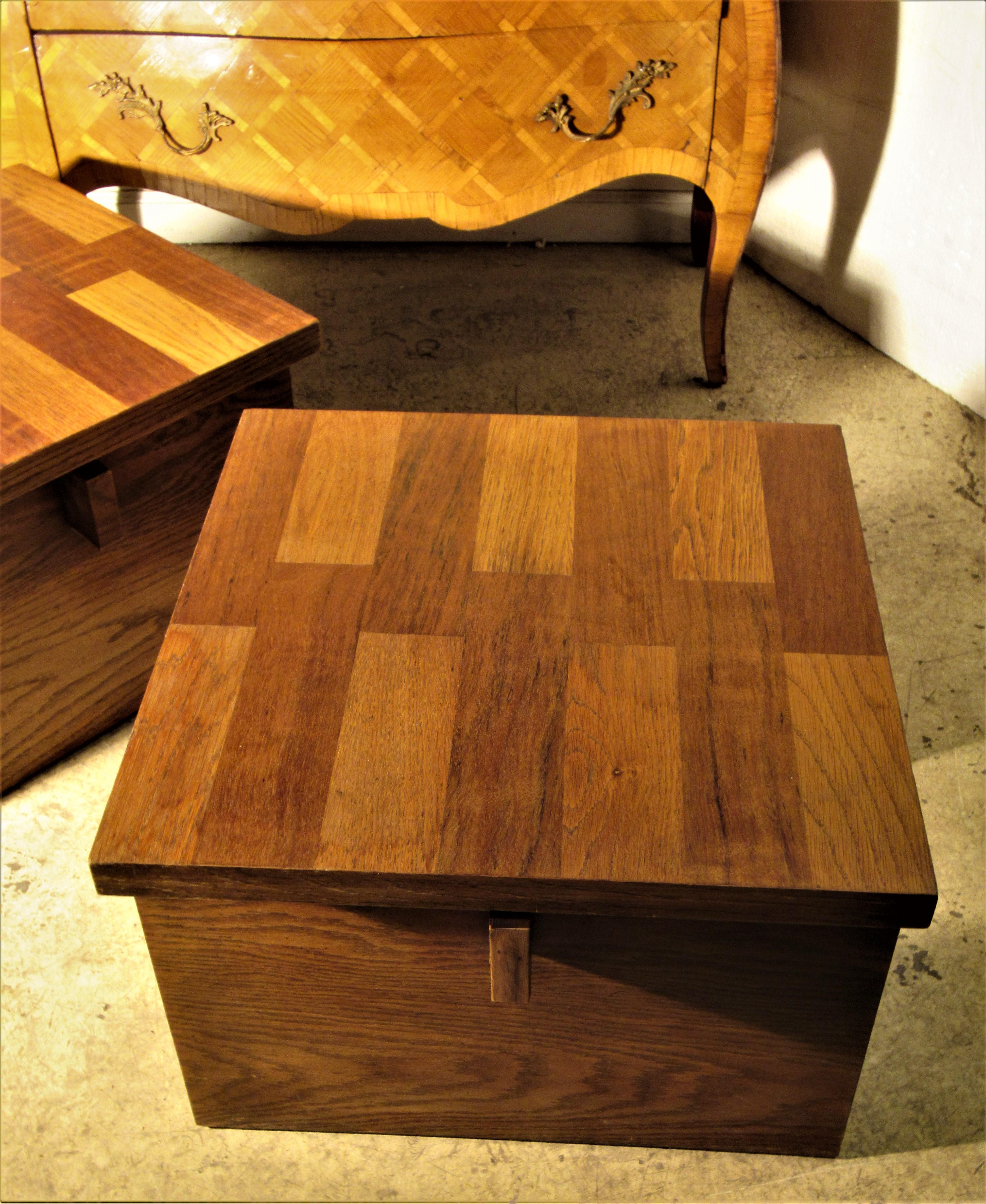  Oak Parquet Design End Tables by Lane Furniture 11