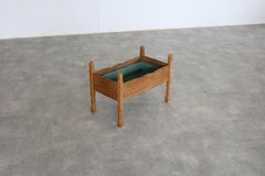 Brutalist oak planter in style of Henning Kjaernulf