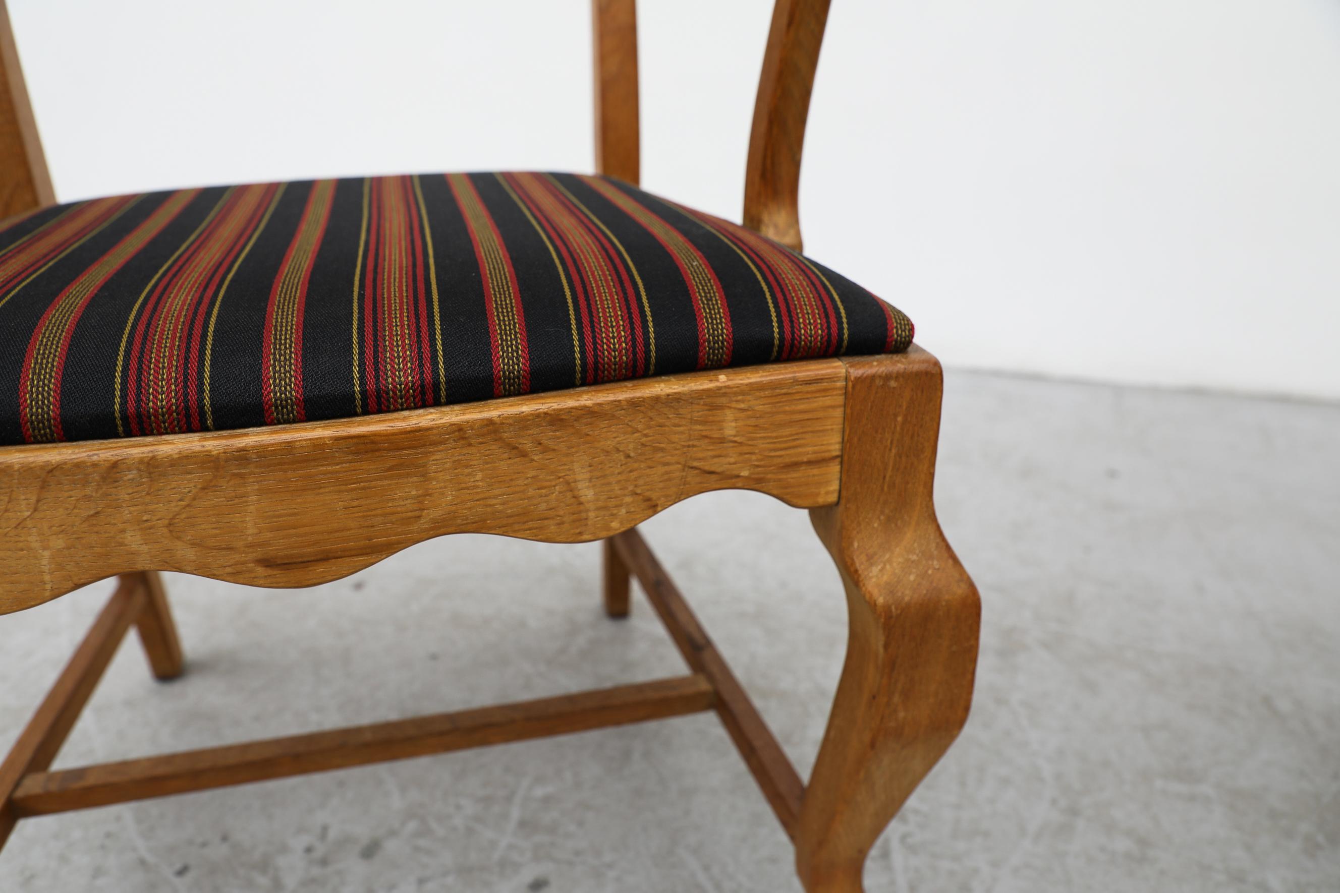 2 Different Brutalist Oak Razorback Arm Chairs Attributed to Henning Kjaernulf For Sale 9