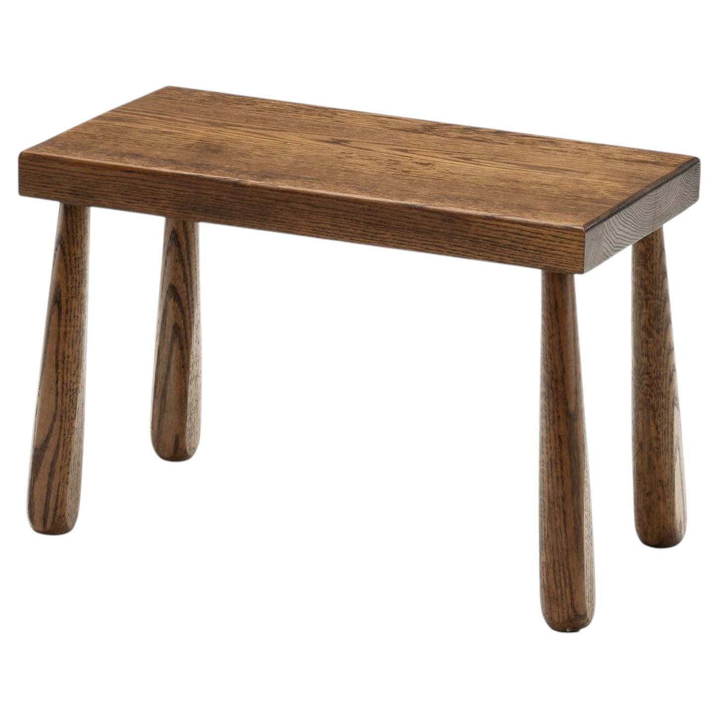 Brutalist Oak Side Table, The Netherlands ca 1960s