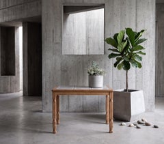 Brutalist Oak Side Table with Tiles, Denmark, 1960s