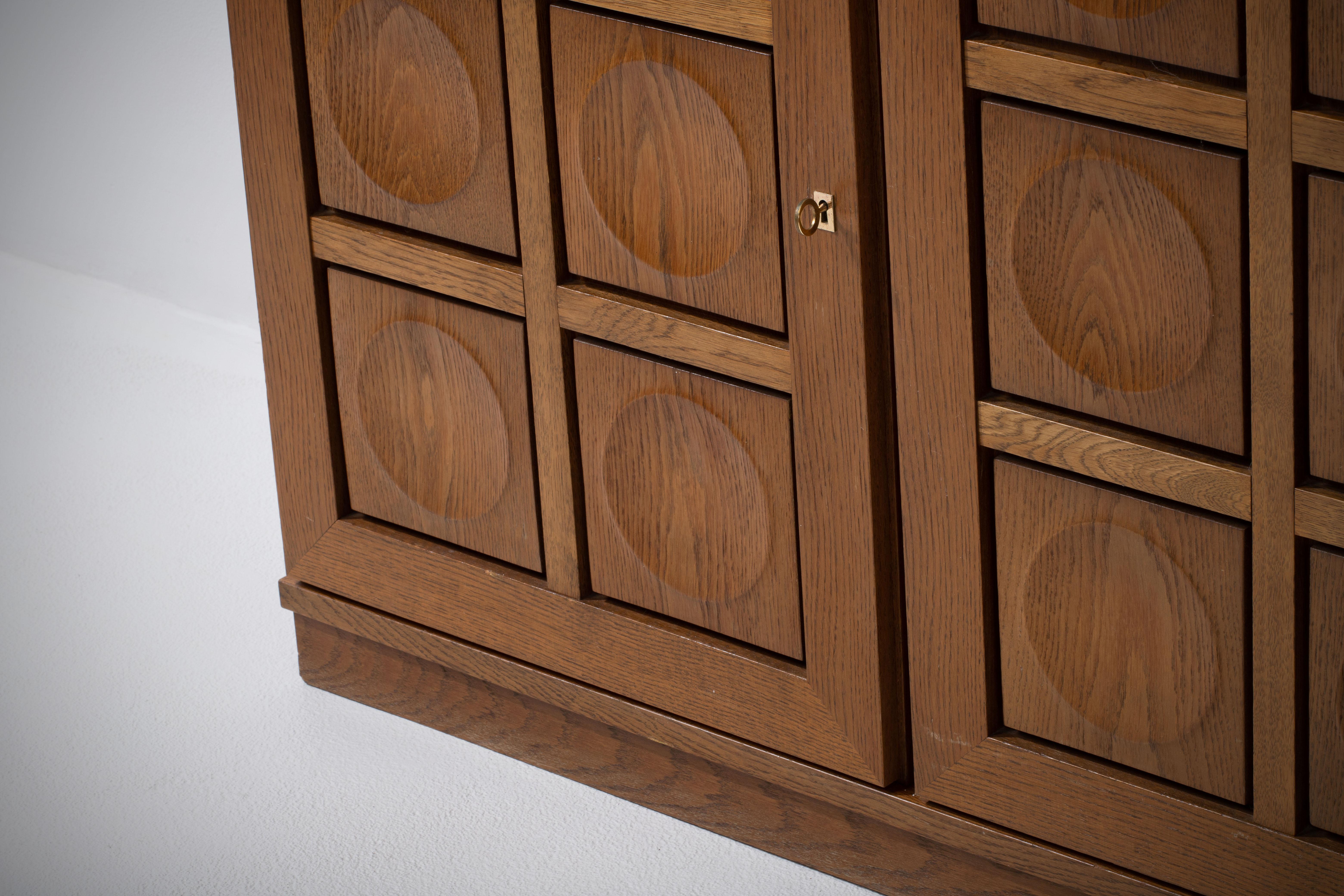 Brutalist Oak Sideboard, 1970s 1