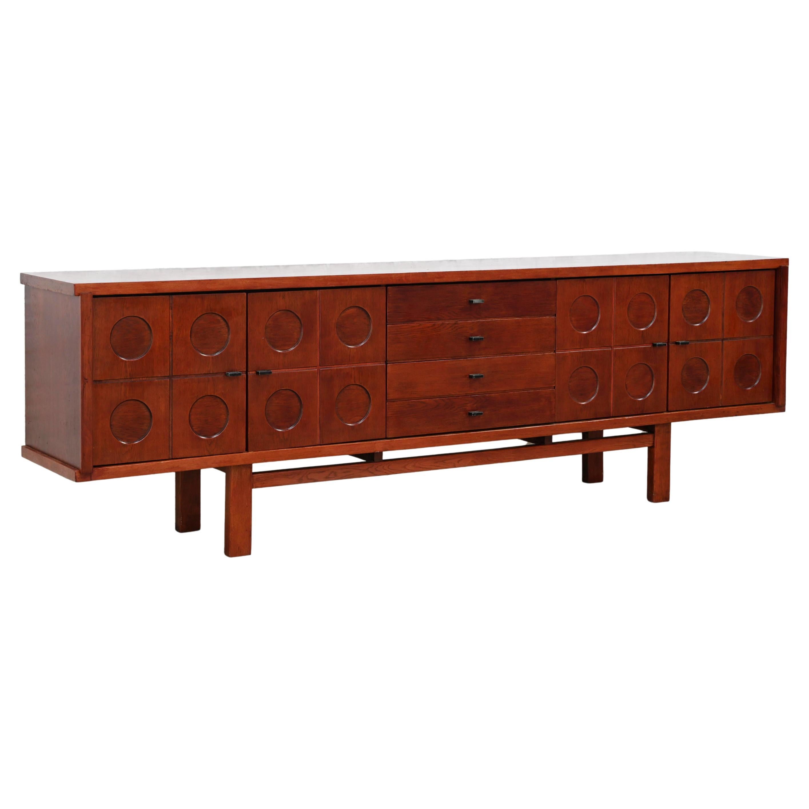 Brutalist Oak Sideboard, Belgium, 1970s