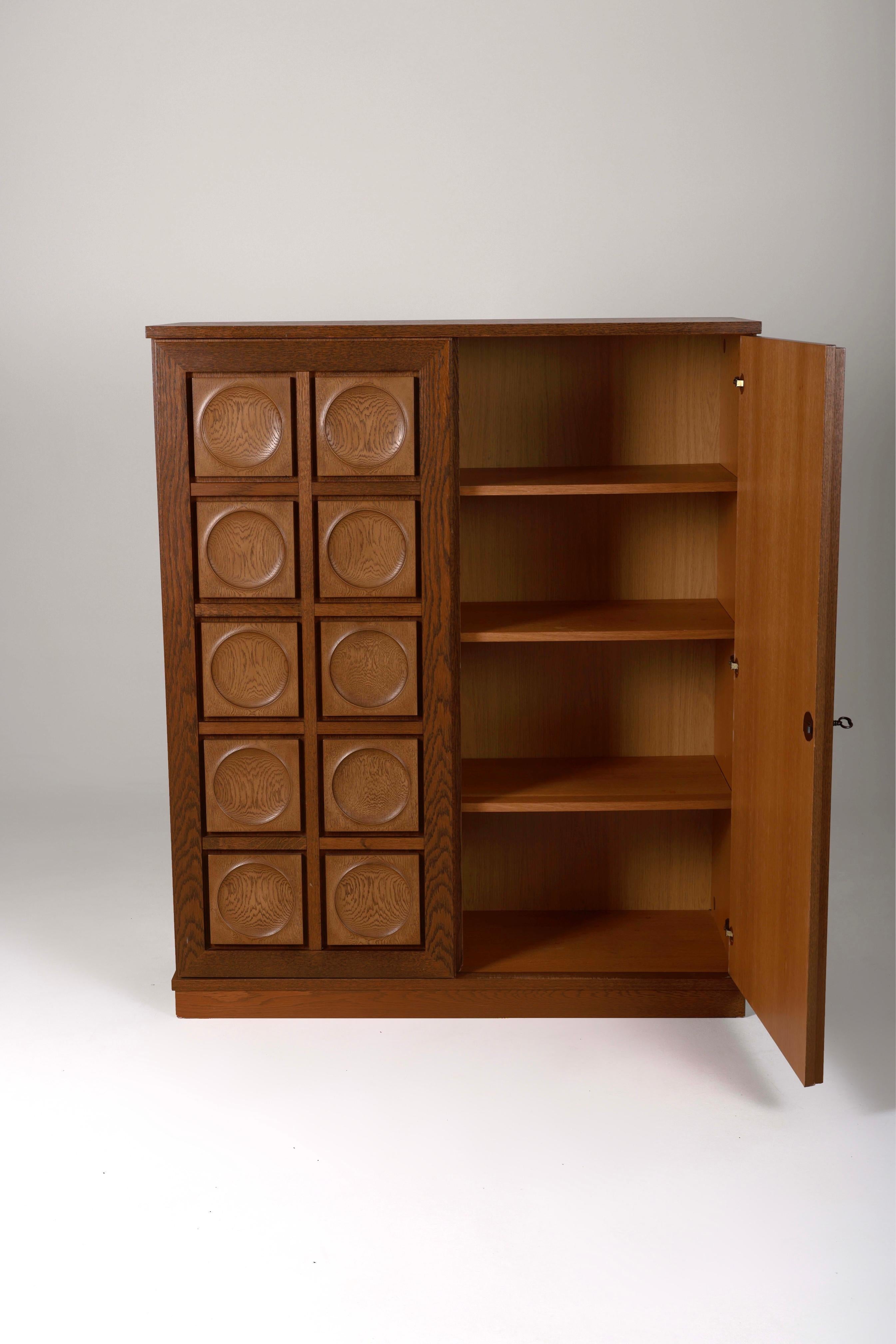 Brutalist oak sideboard by designer Gerhard Bartels, mid-20th century 7